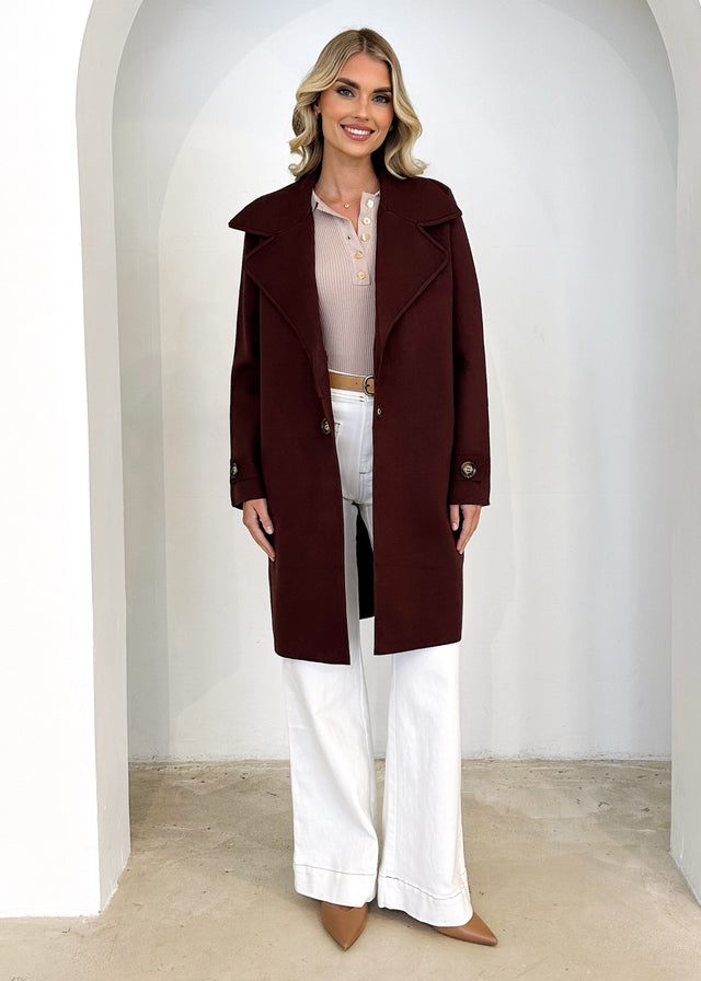 Nytra Knit Coat - Chocolate