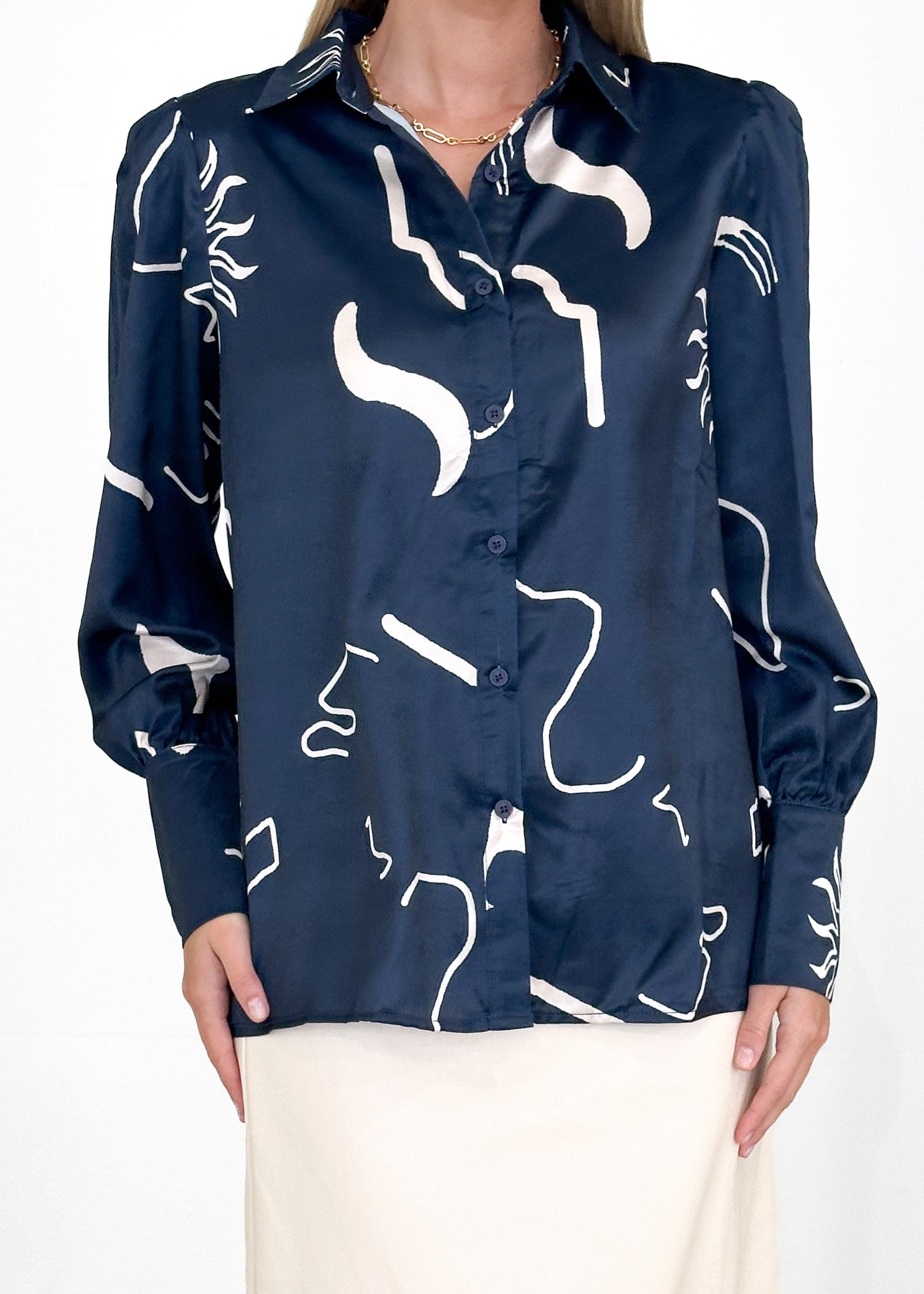 Lylia Shirt - Navy Abstract