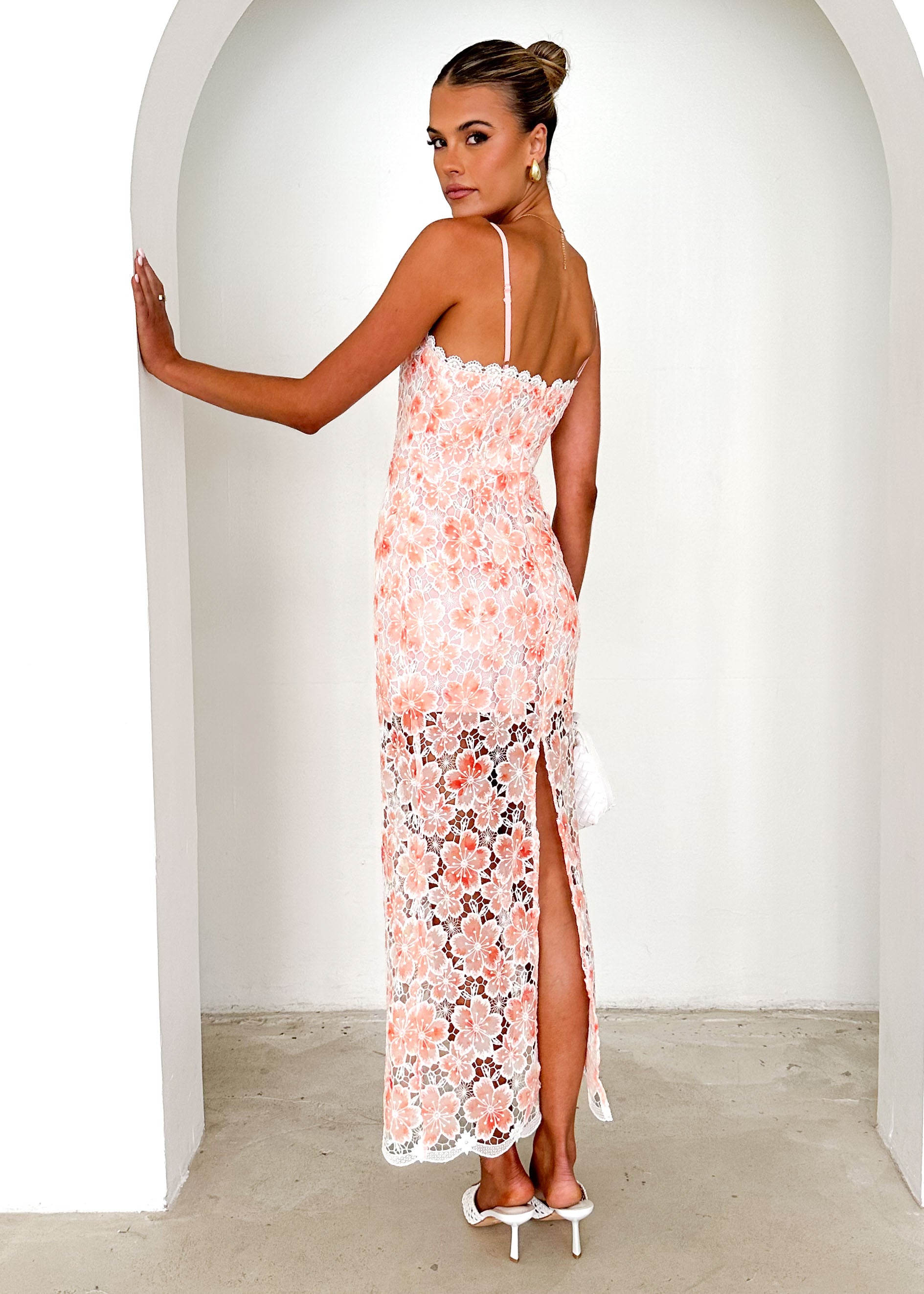 Libra Maxi Dress - Peach Floral