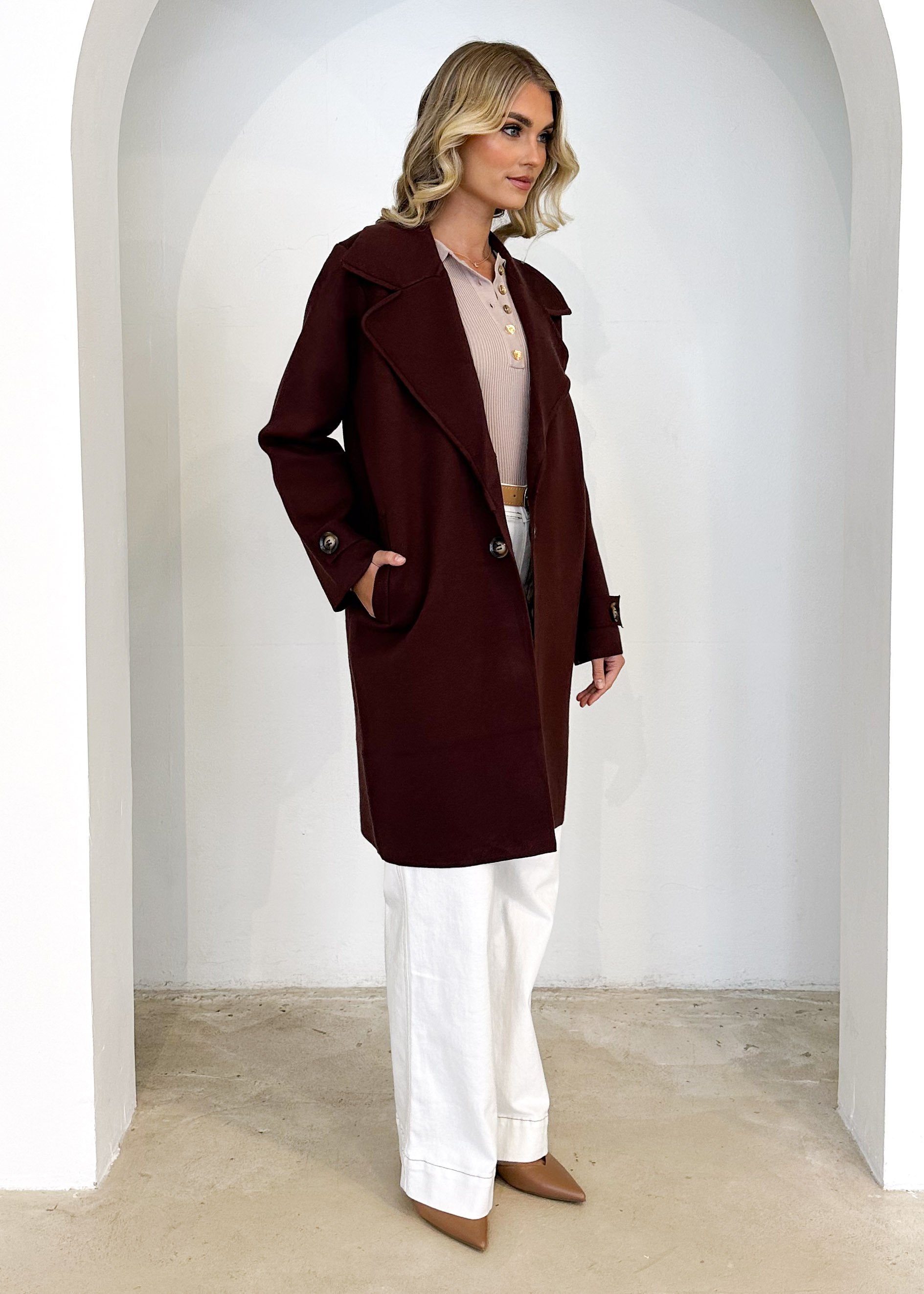 Nytra Knit Coat - Chocolate