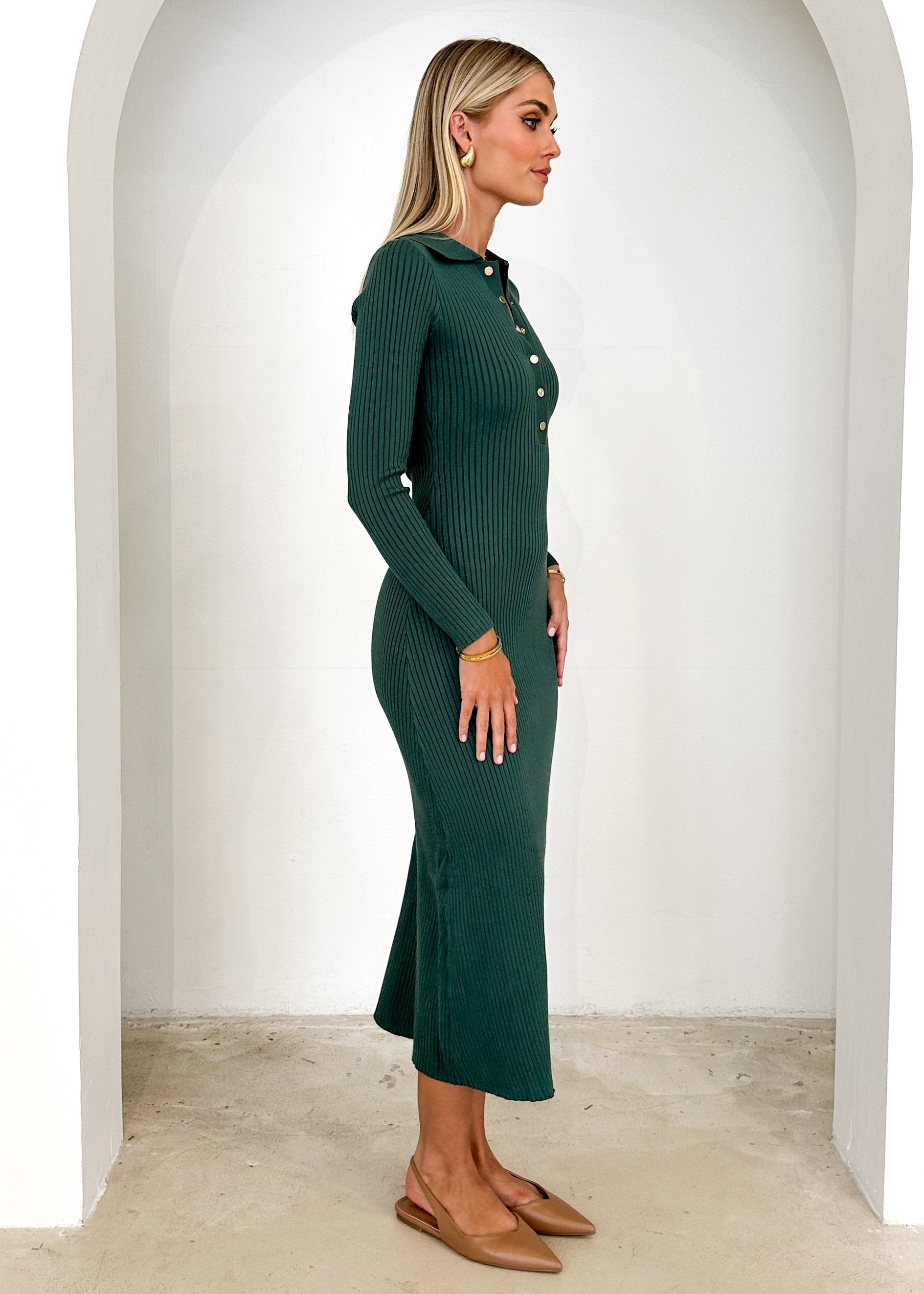 Helen Knit Maxi Dress - Emerald