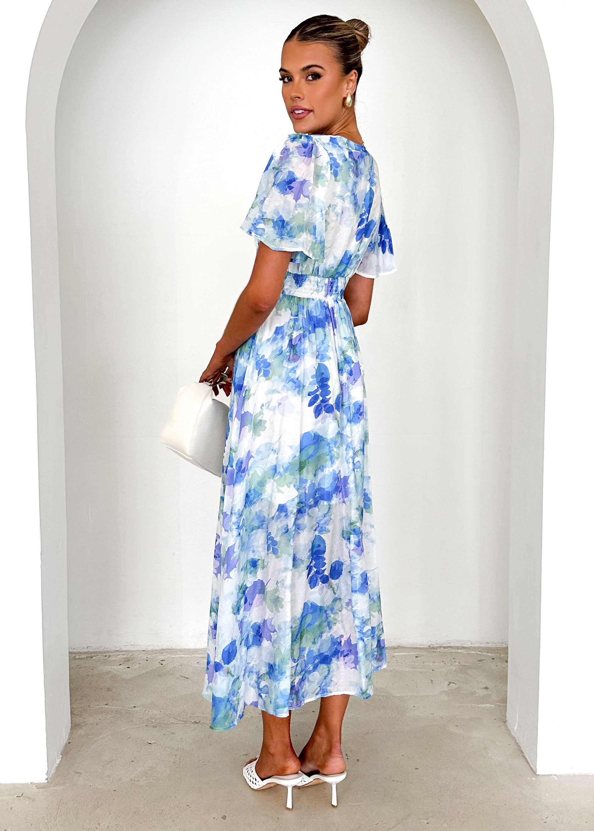 Zazu Maxi Dress - Blue Abstract