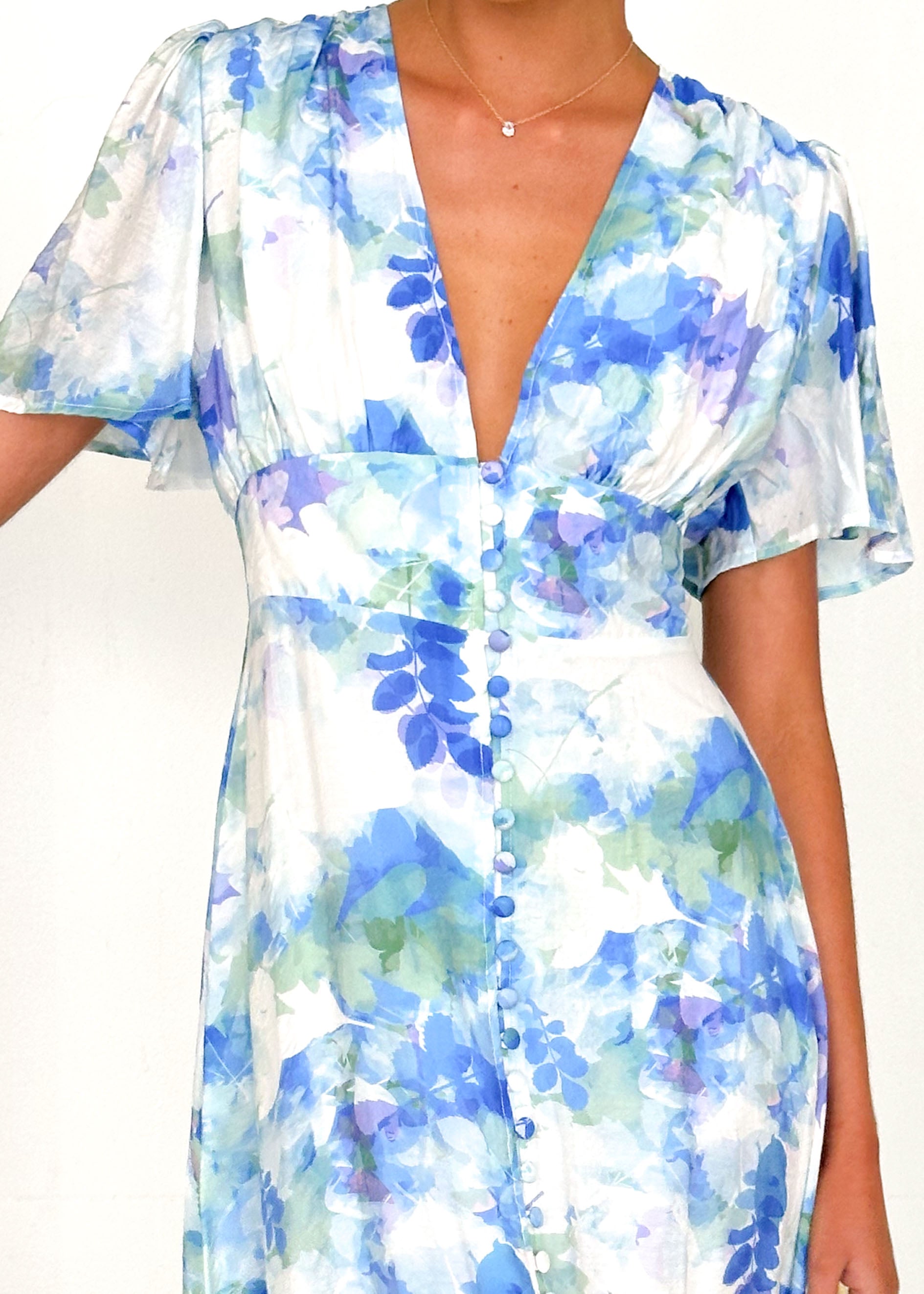 Zazu Maxi Dress - Blue Abstract