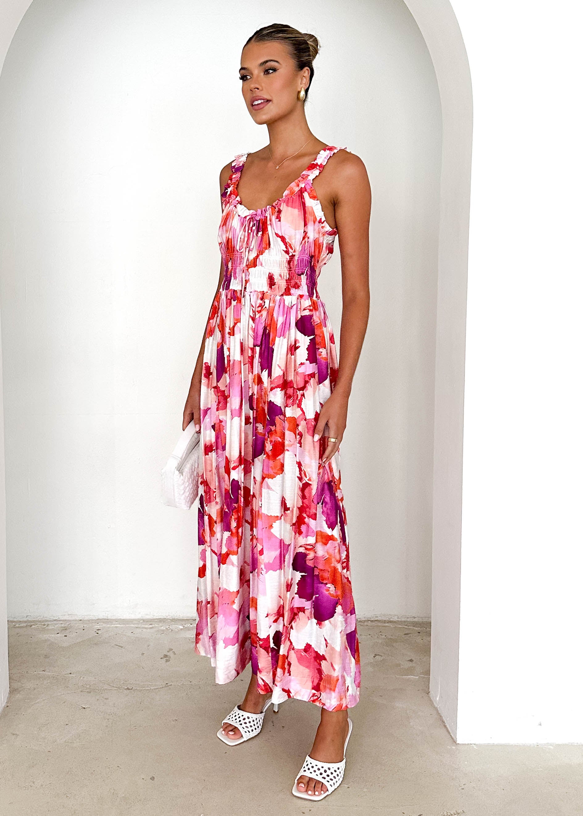 Pearl Maxi Dress - Magenta Floral