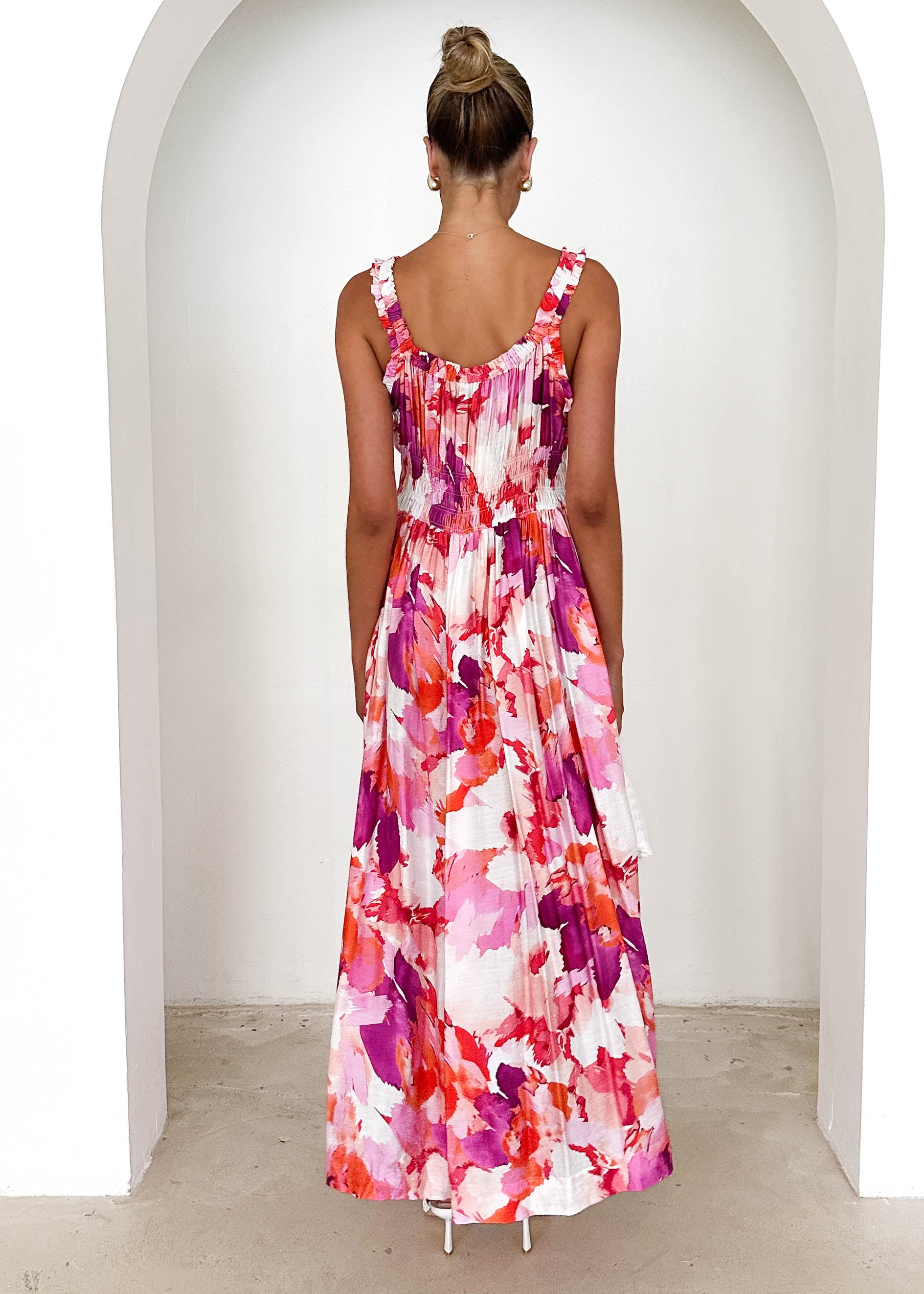 Pearl Maxi Dress - Magenta Floral