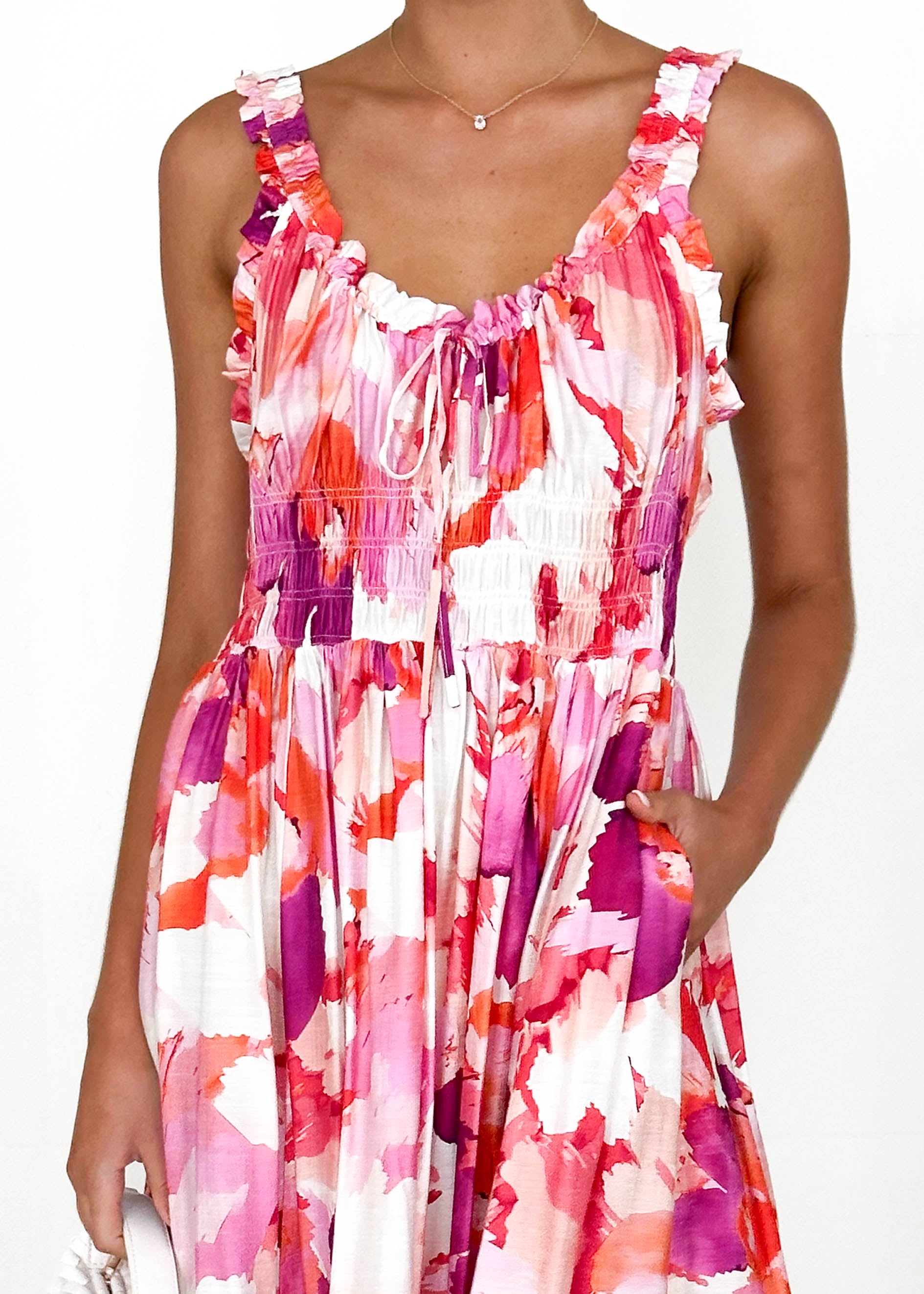 Pearl Maxi Dress - Magenta Floral