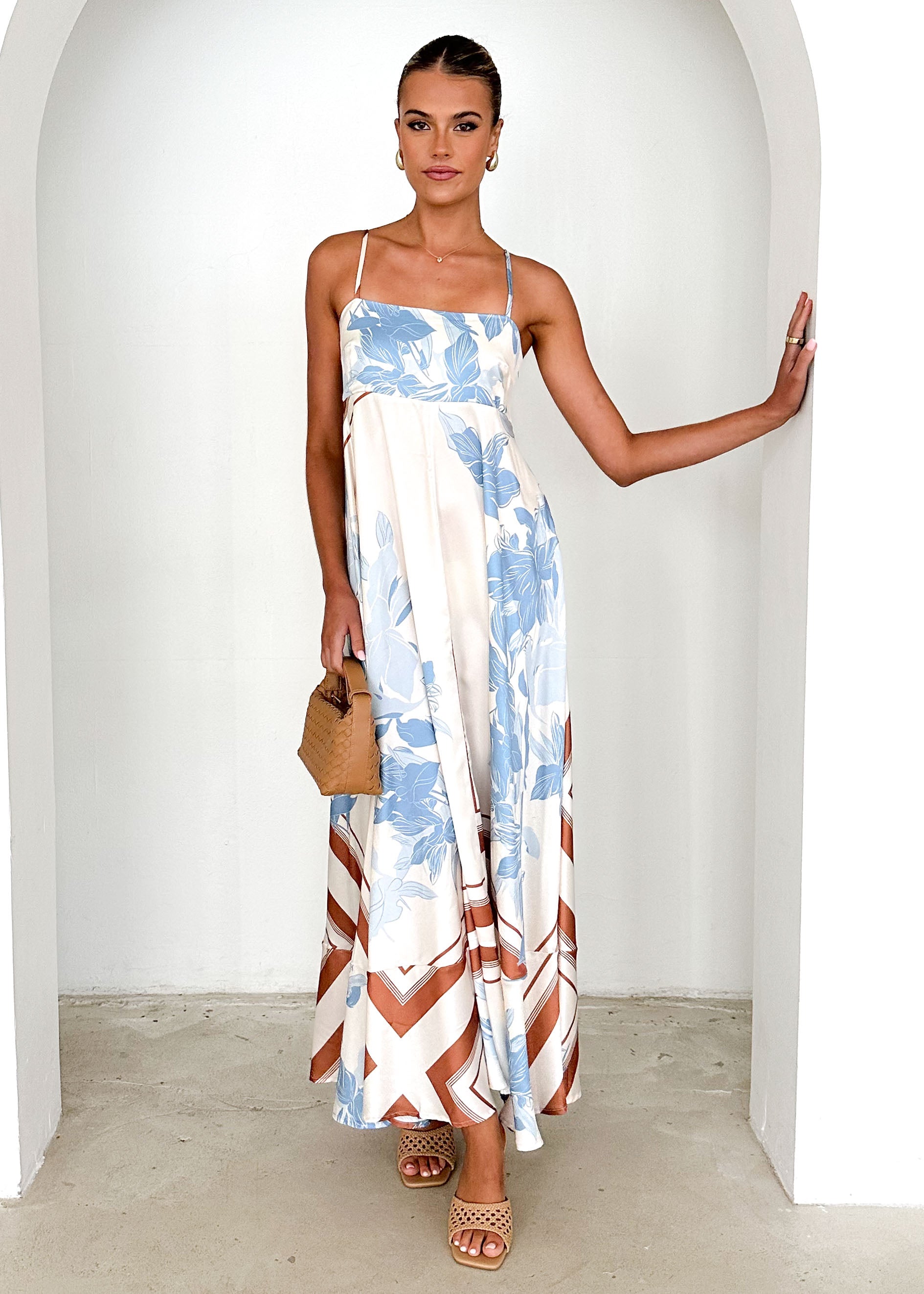 Elide Maxi Dress - Blue Flowers