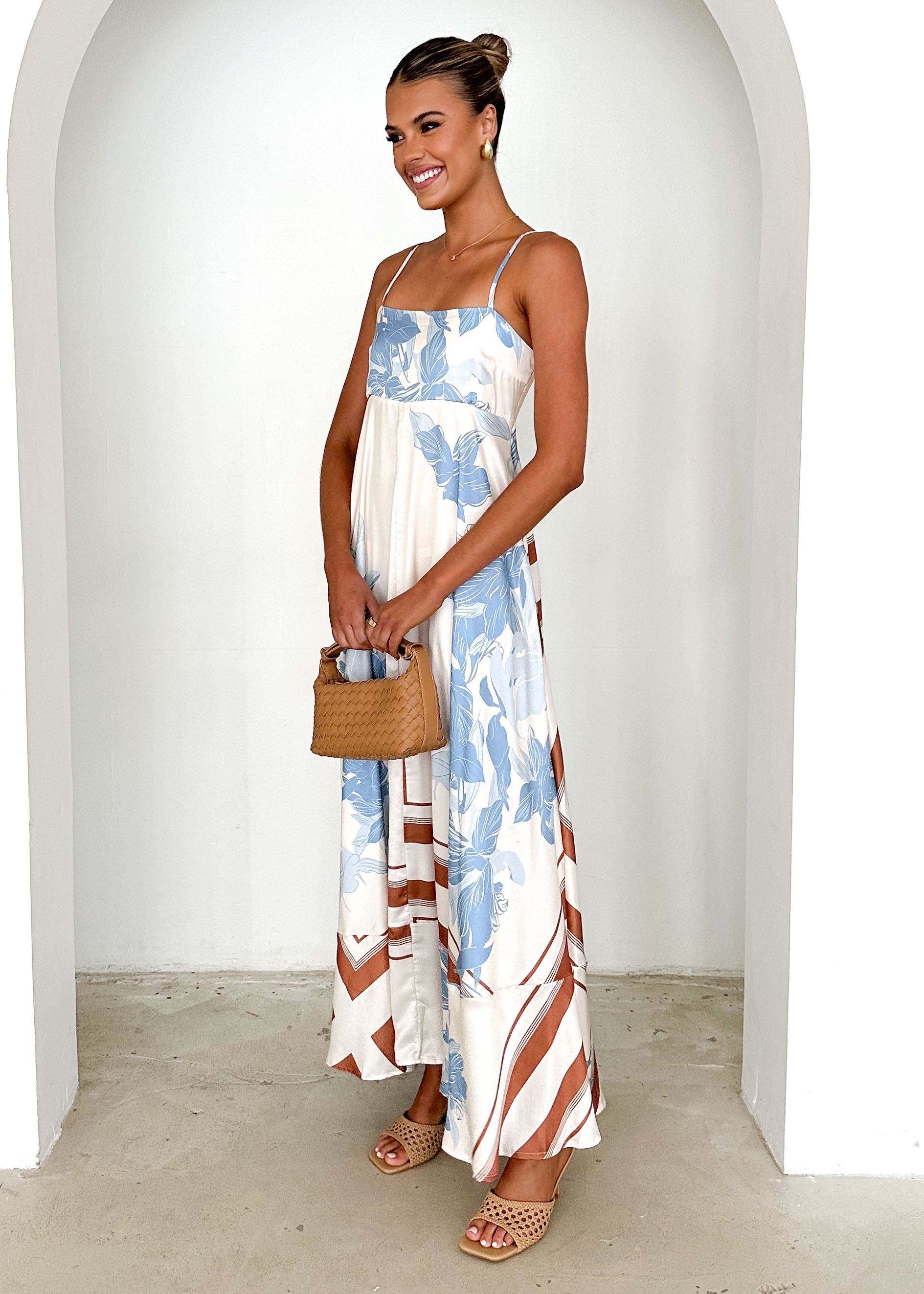 Elide Maxi Dress - Blue Flowers