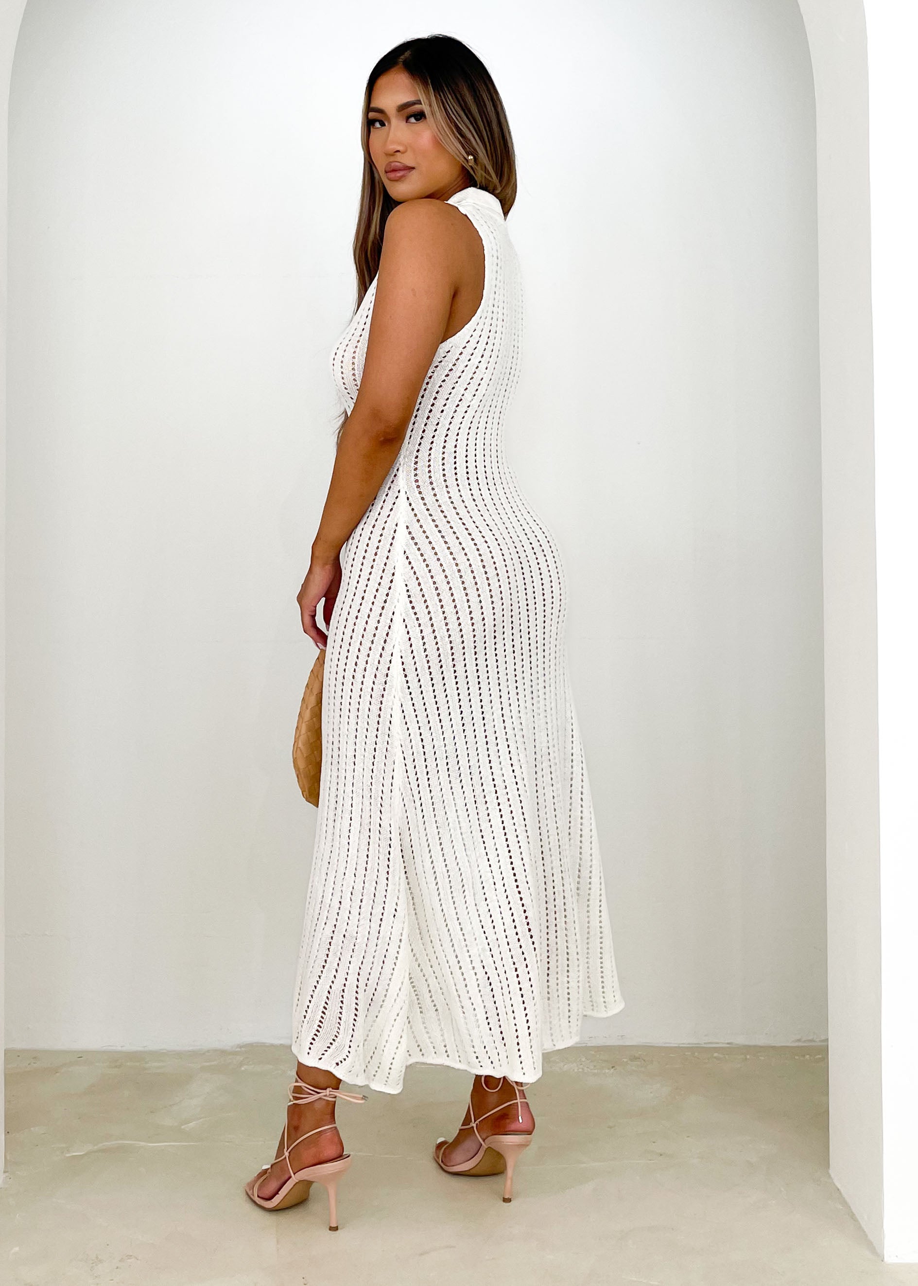 Audrey Knit Midi Dress - Off White