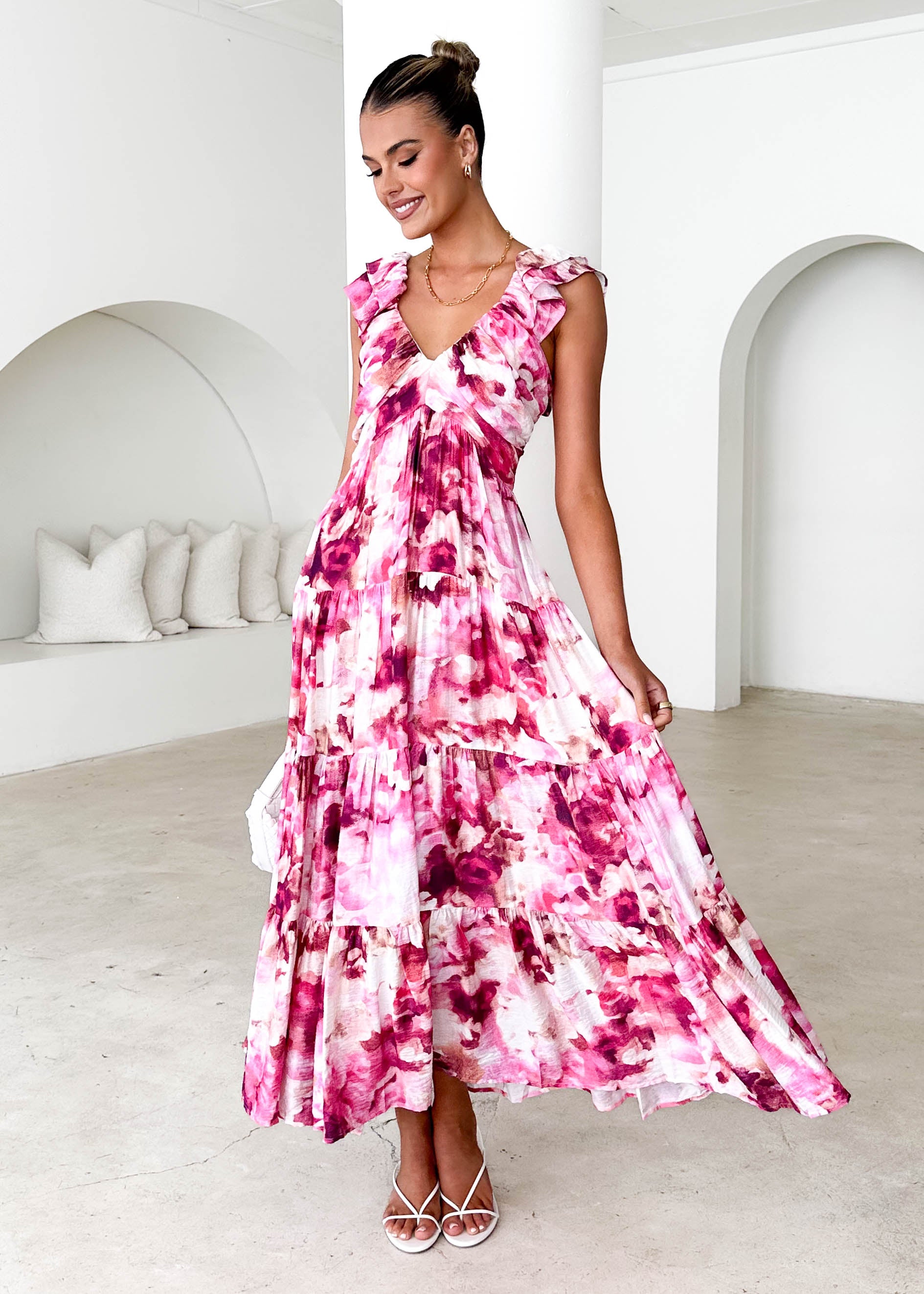 Finley Maxi Dress - Magenta Splash