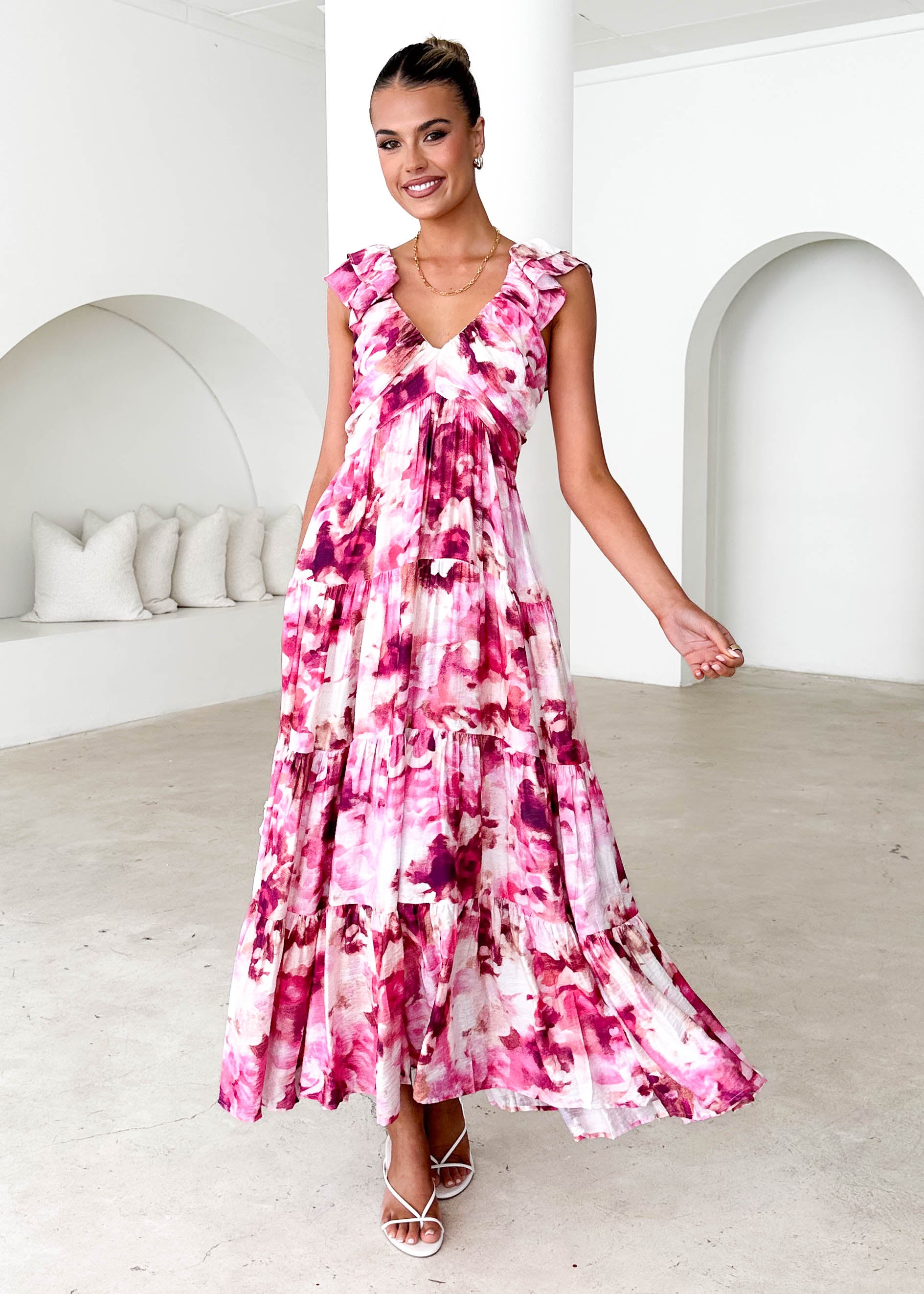 Finley Maxi Dress - Magenta Splash