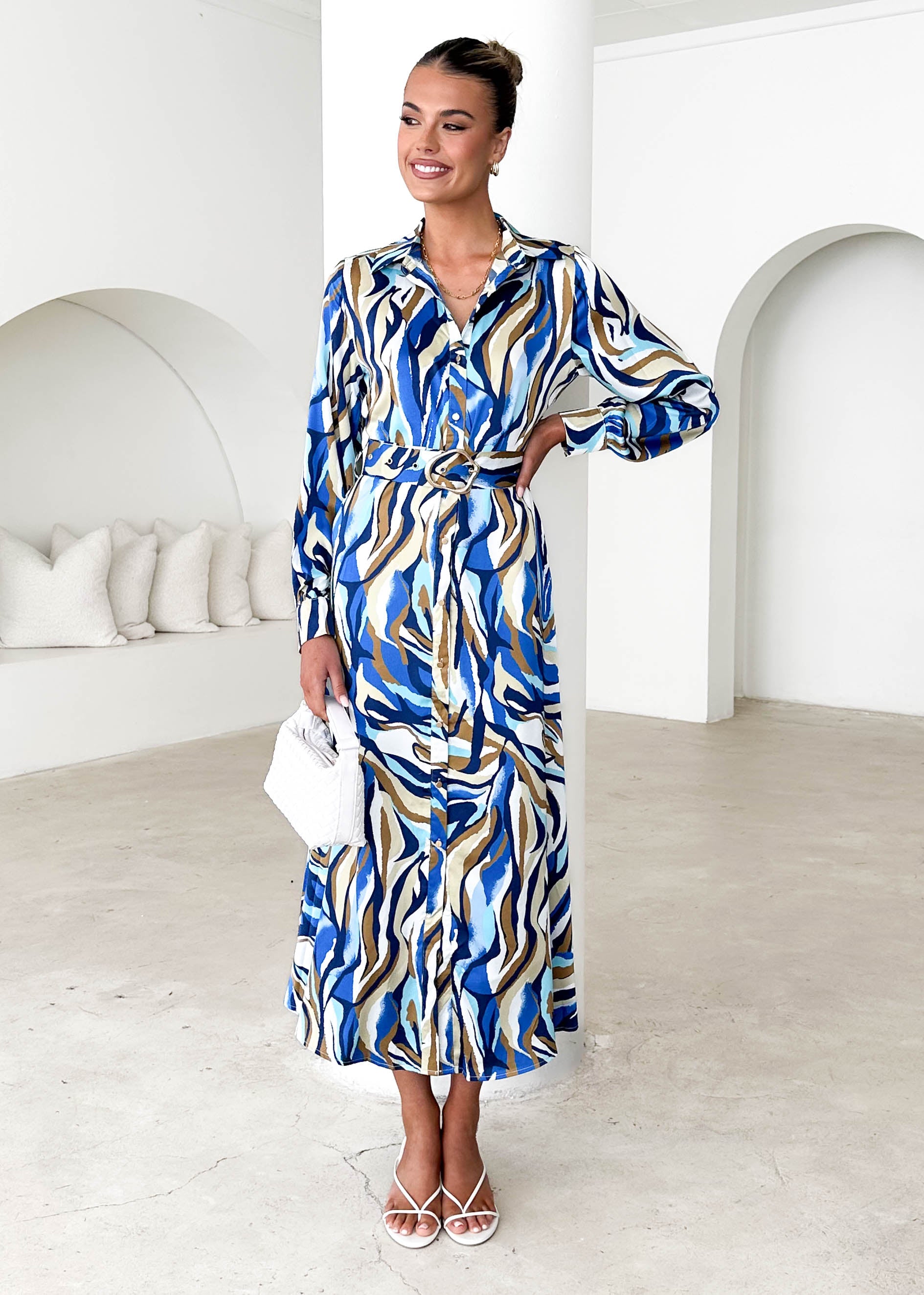 Maderra Midi Dress - Azure Safari