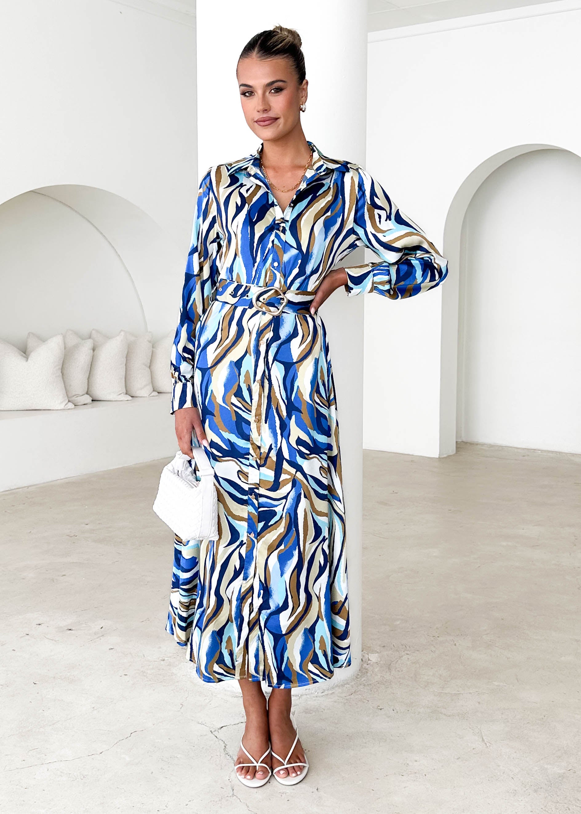 Maderra Midi Dress - Azure Safari