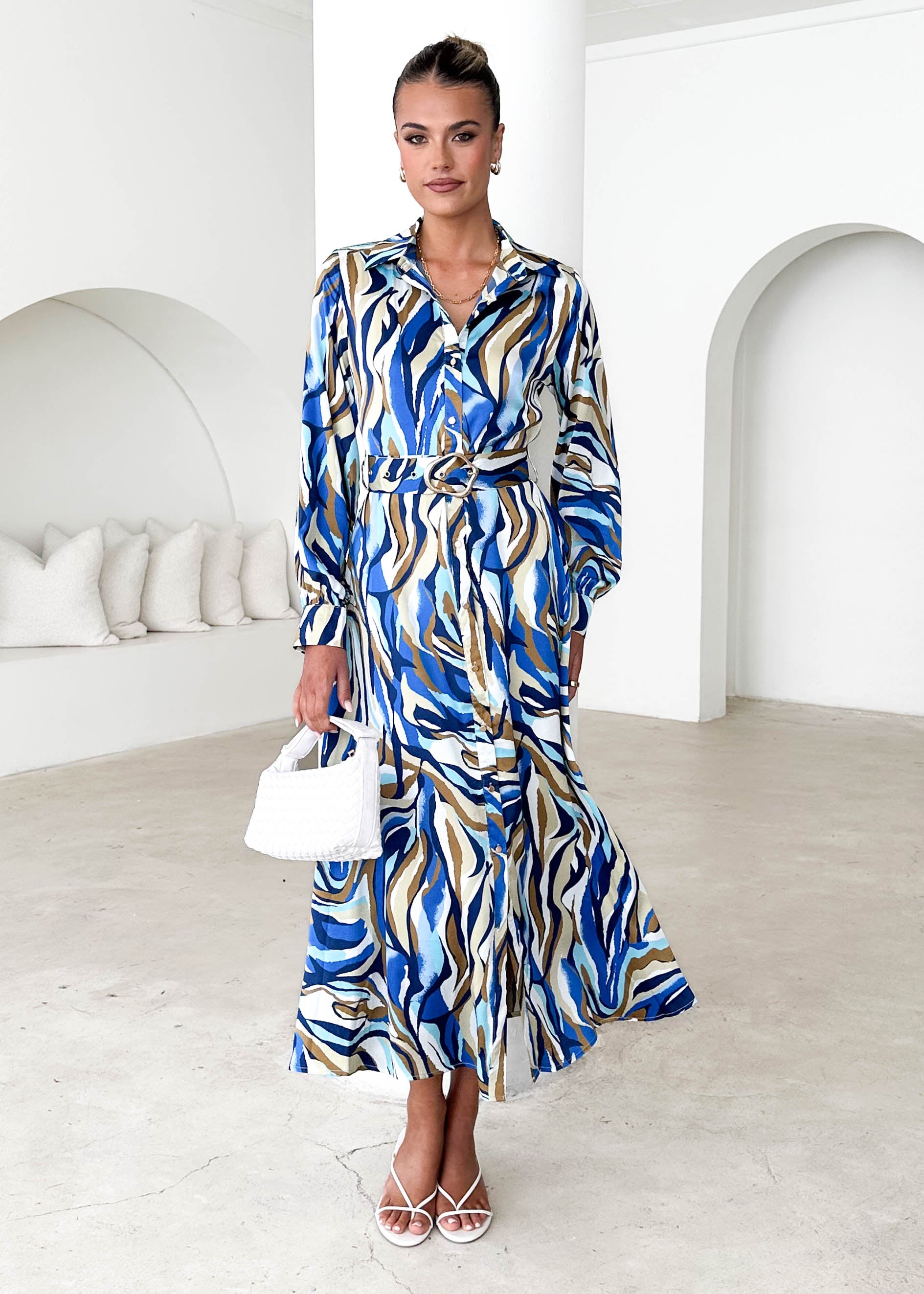 Maderra Midi Dress - Azure Safari