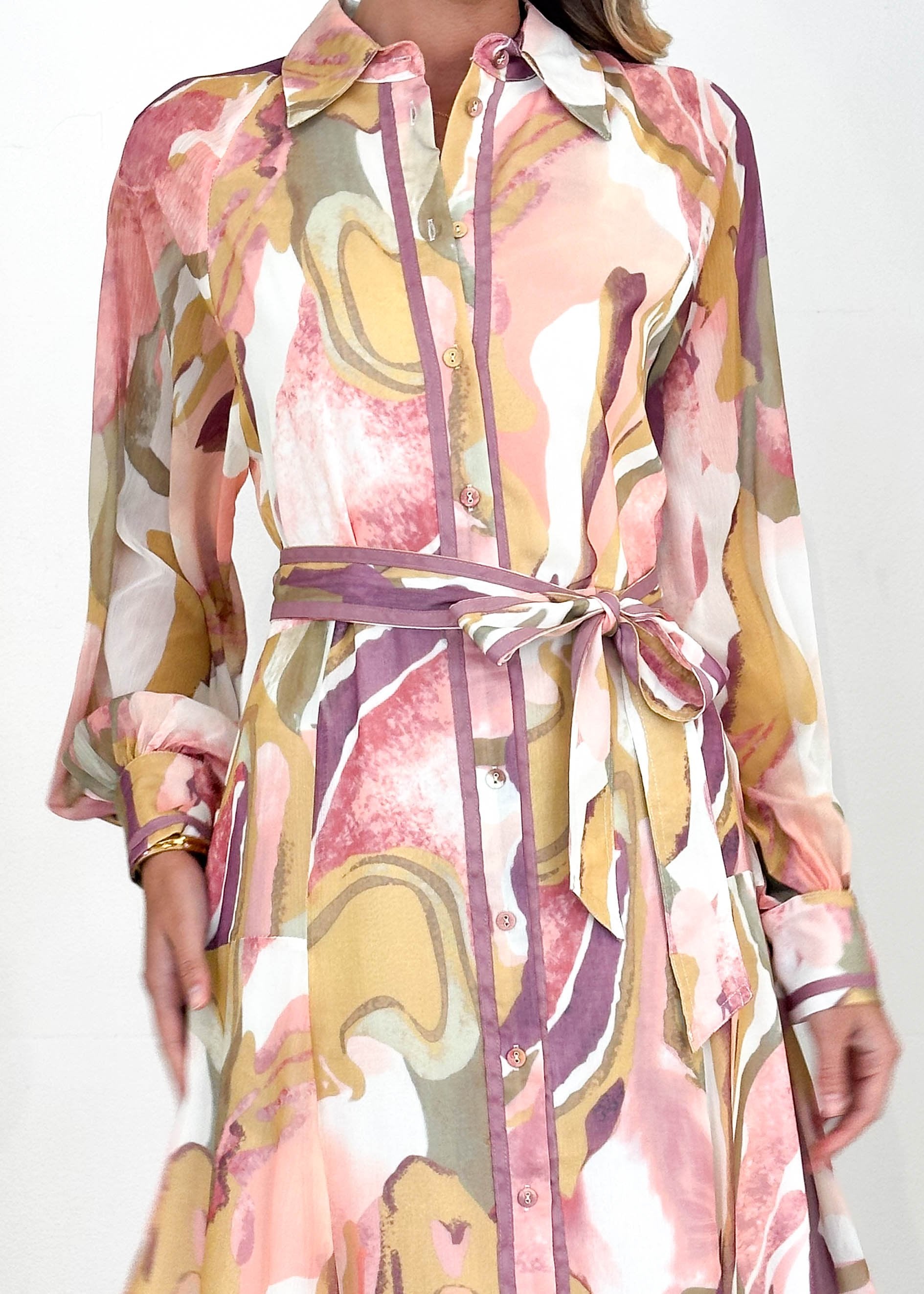 Acorro Midi Dress - Fig Swirl