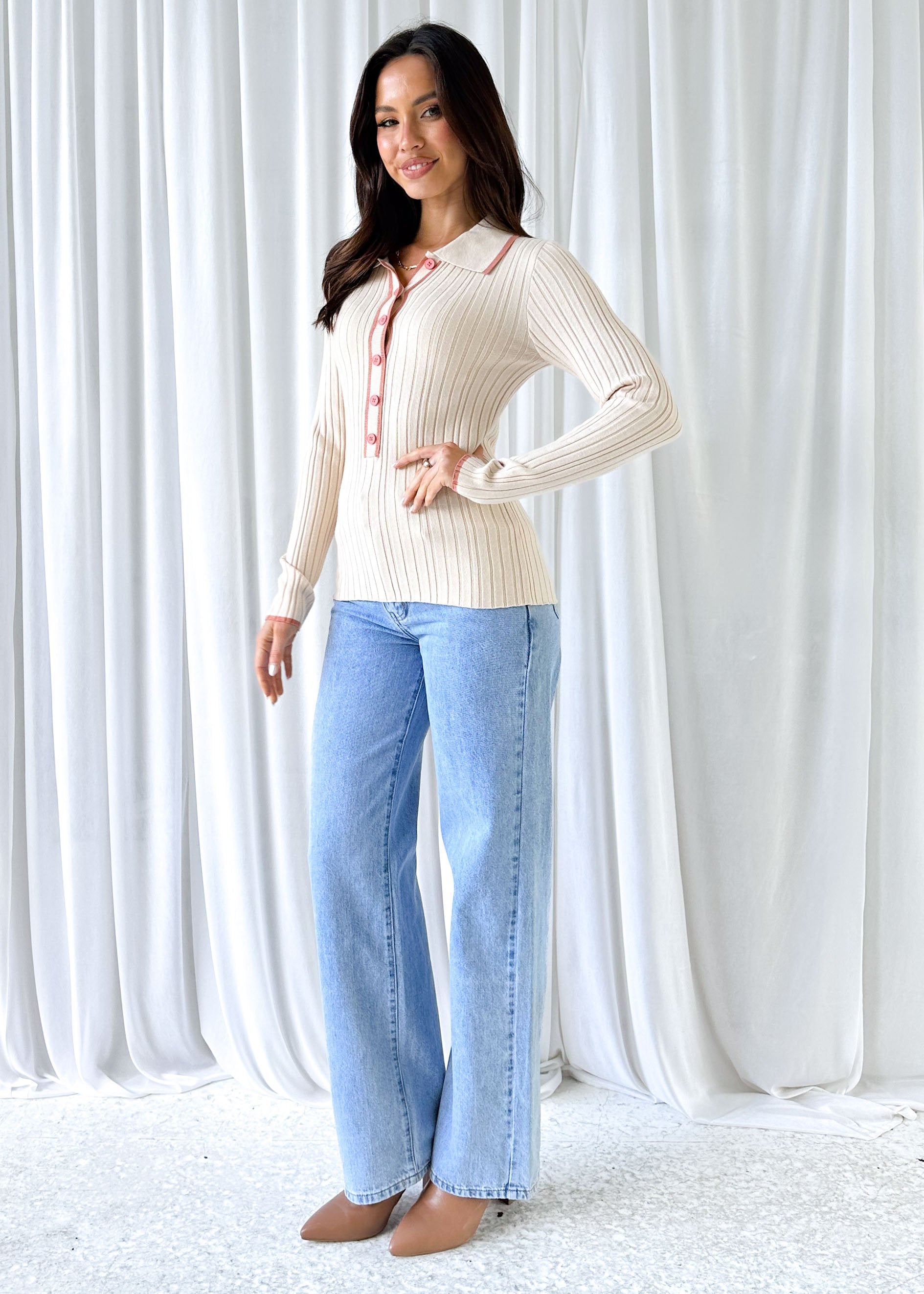 Brianna Knit Top - Cream