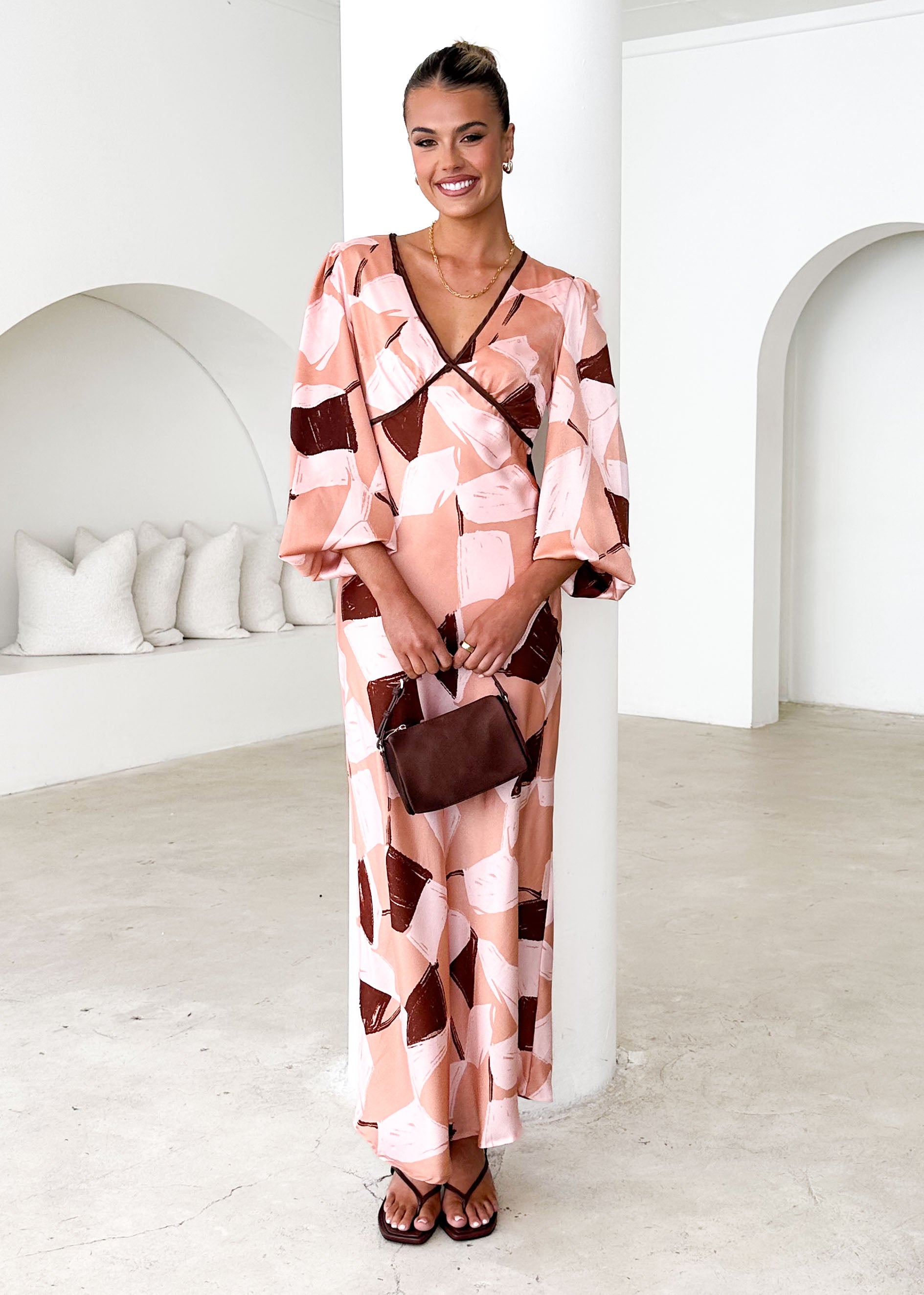 Taliya Maxi Dress - Blush Geo