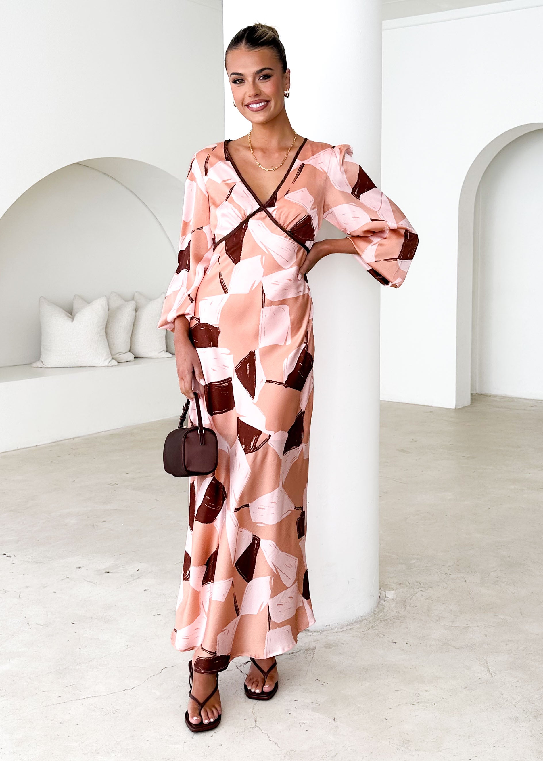 Taliya Maxi Dress - Blush Geo