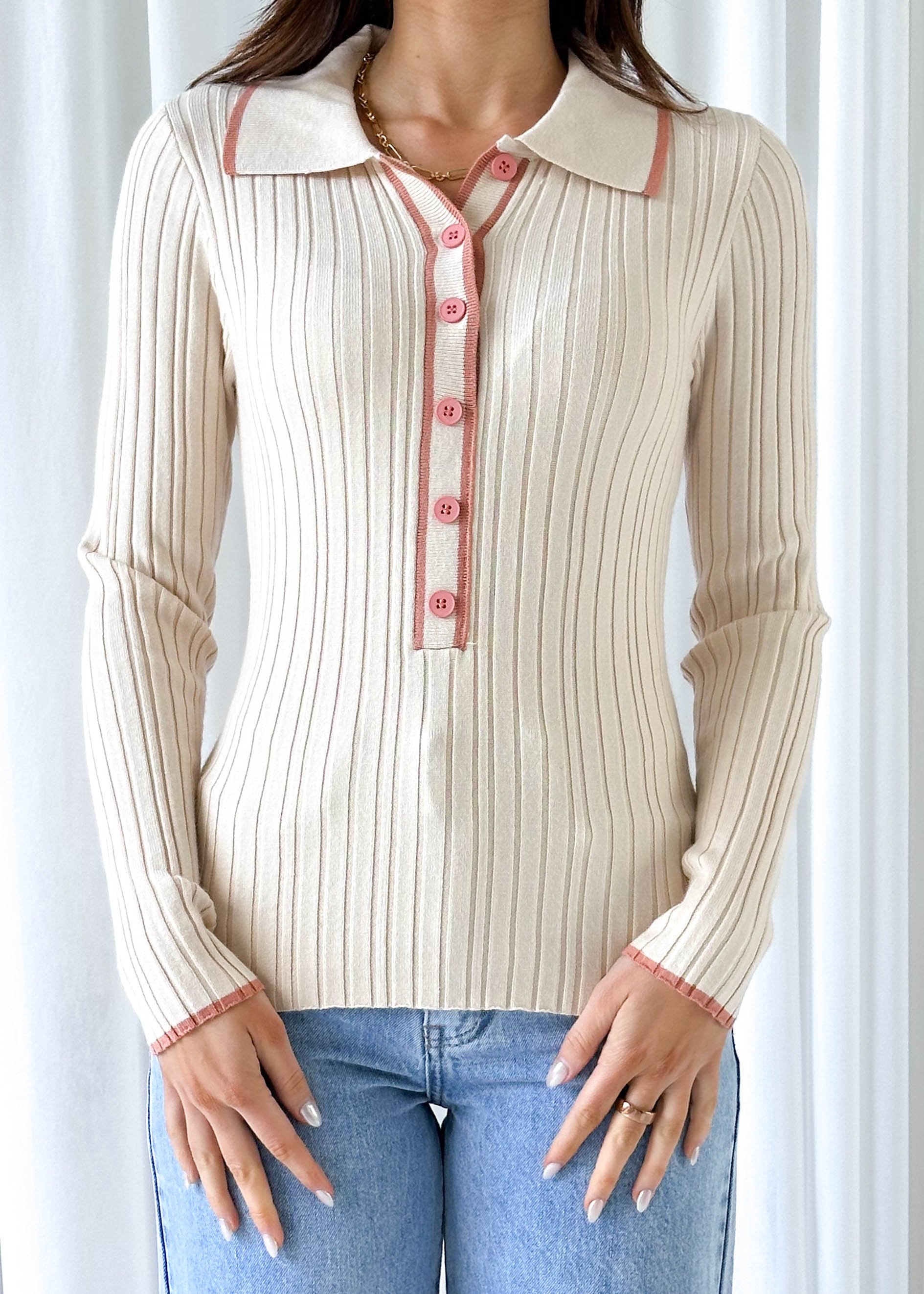 Brianna Knit Top - Cream