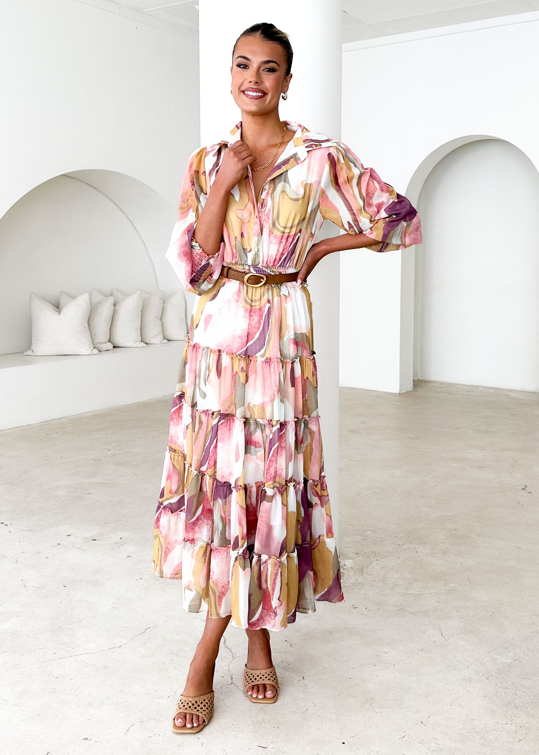 Brigette Maxi Dress - Fig Swirl