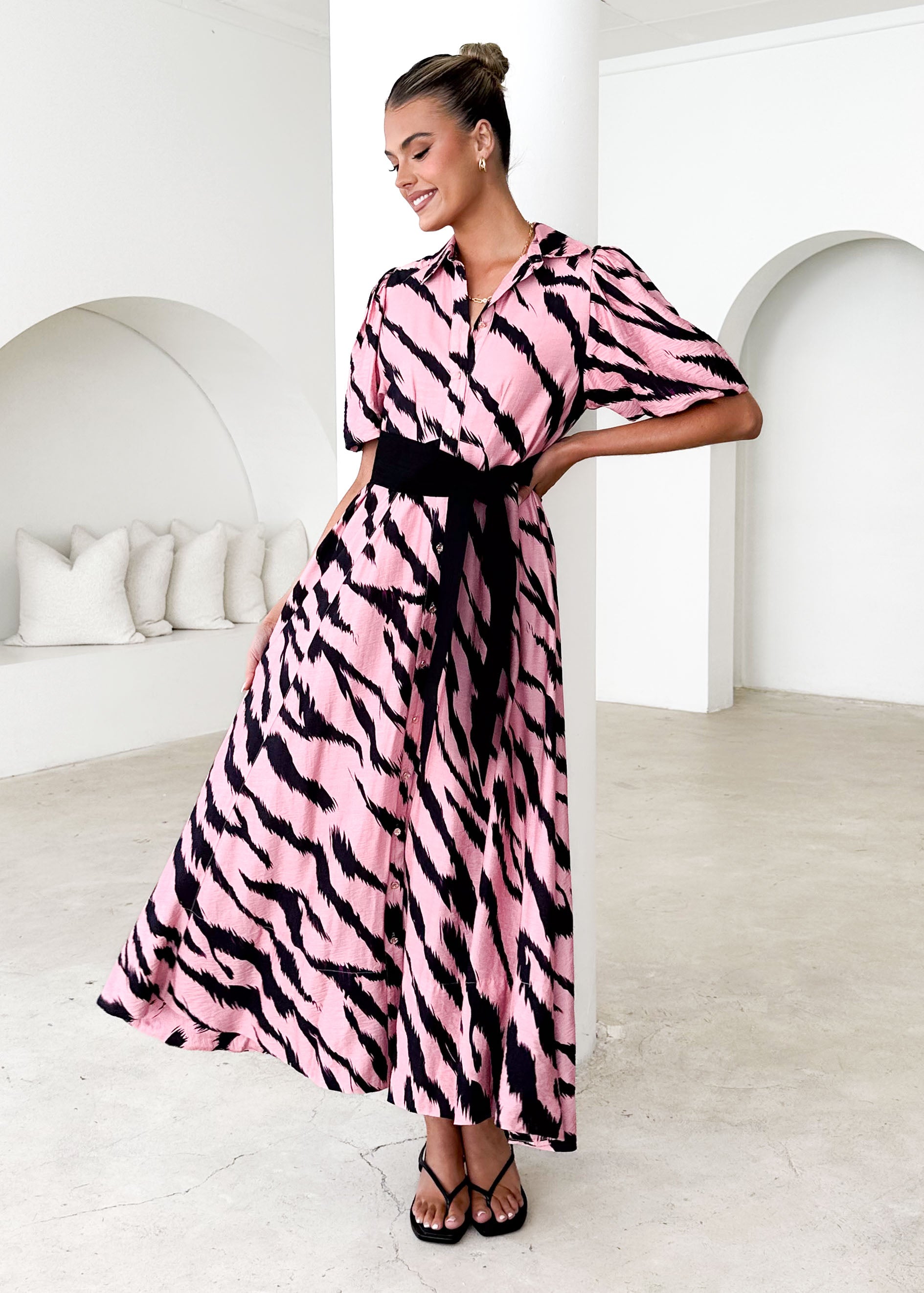 Rambler Maxi Dress - Pink Zebra