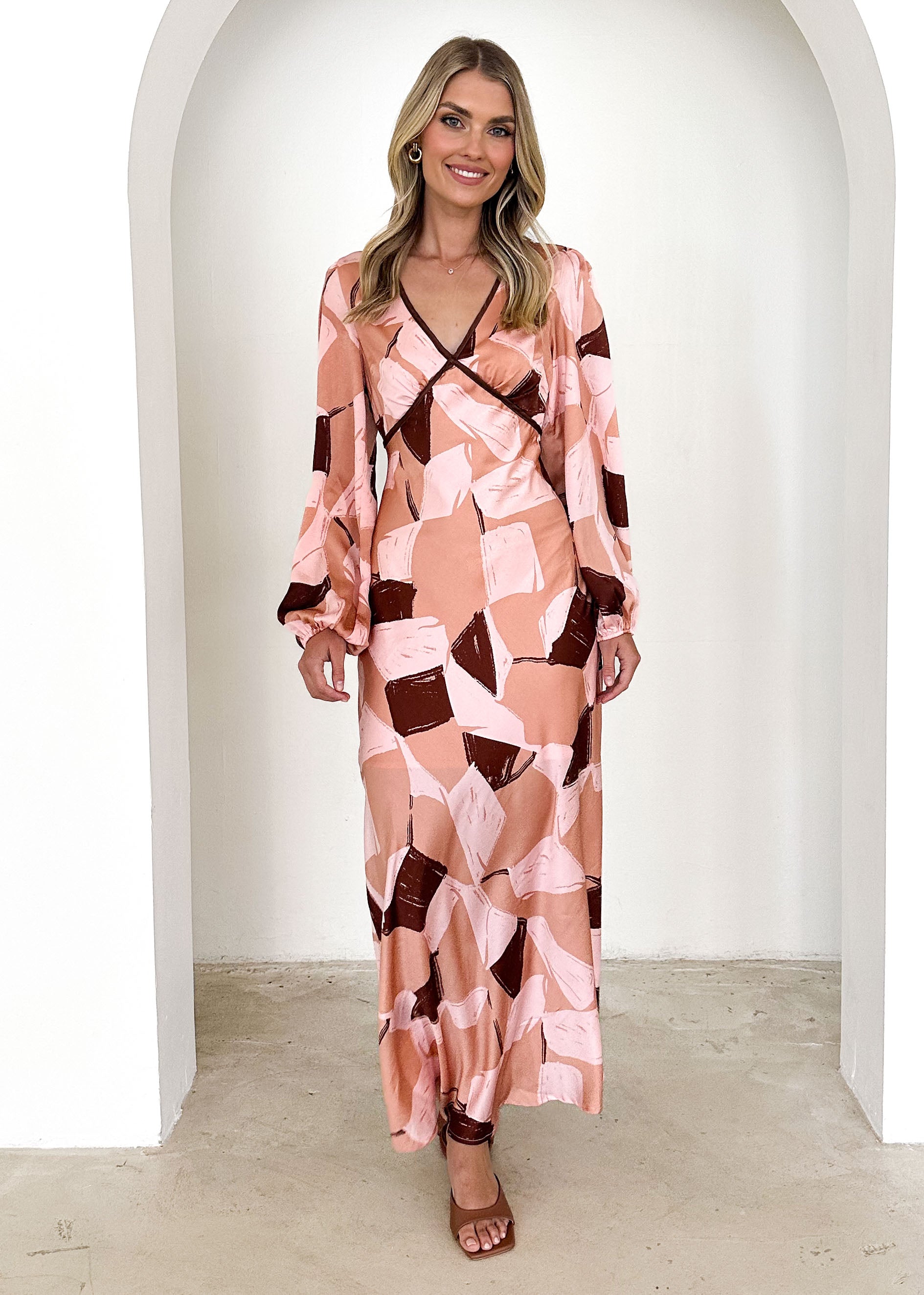 Taliya Maxi Dress - Blush Geo