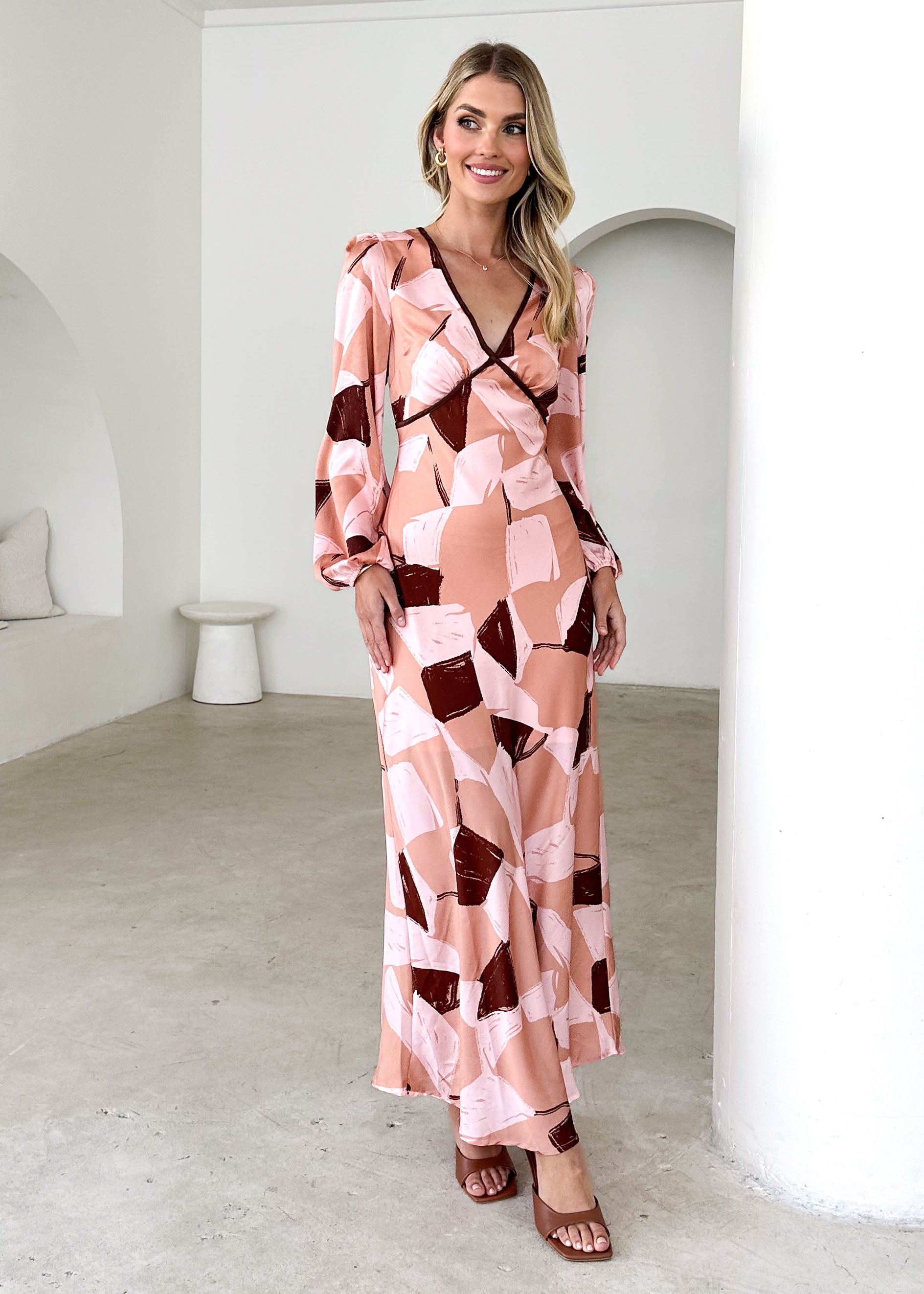 Taliya Maxi Dress - Blush Geo