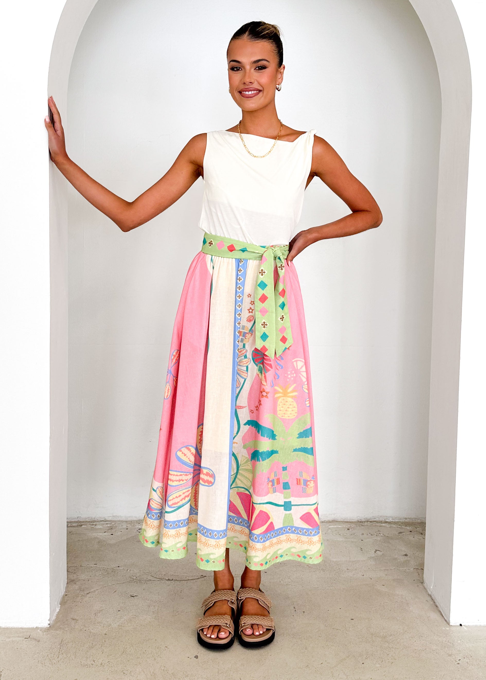 Avoca Maxi Skirt - Pink Rio