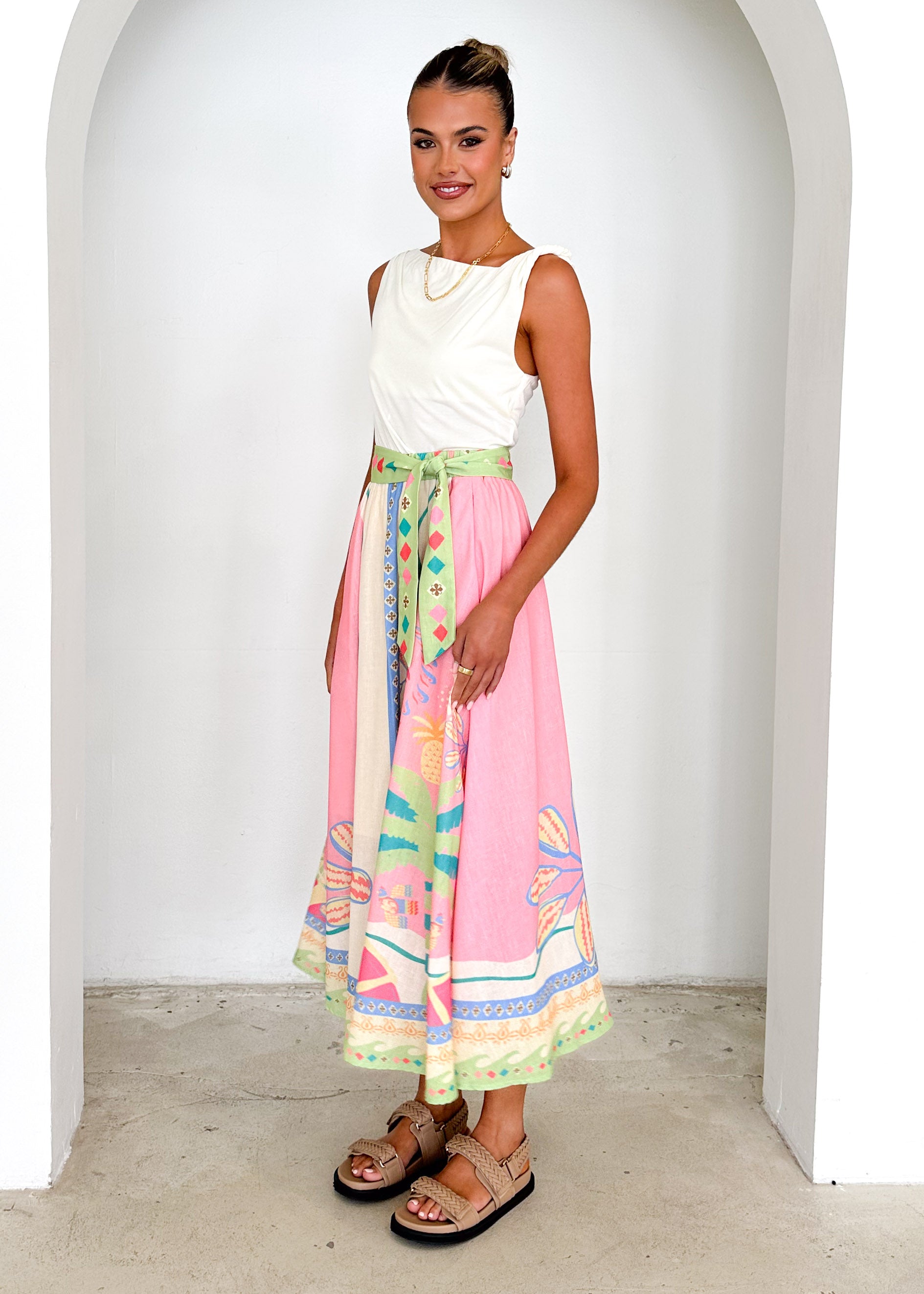 Avoca Maxi Skirt - Pink Rio