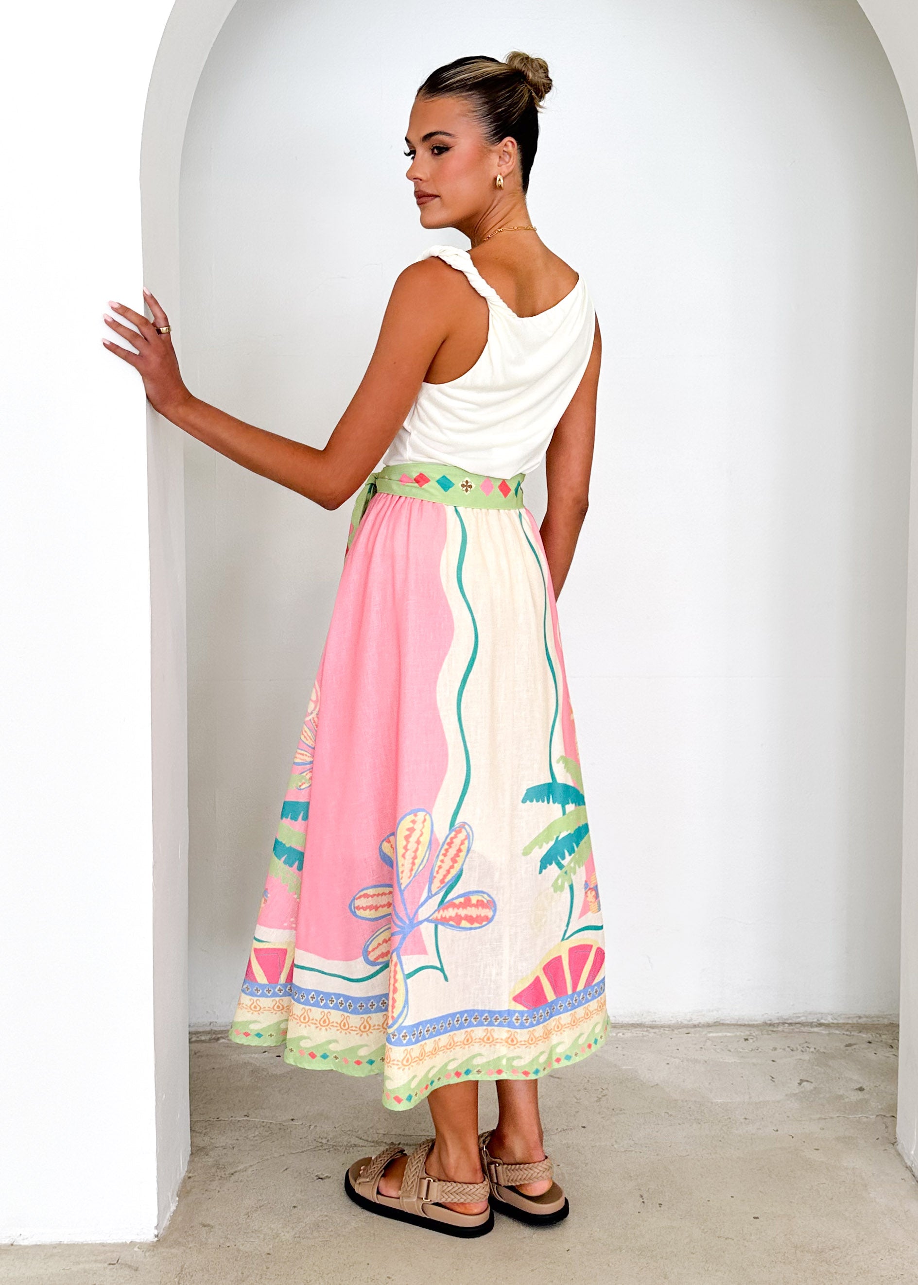 Avoca Maxi Skirt - Pink Rio