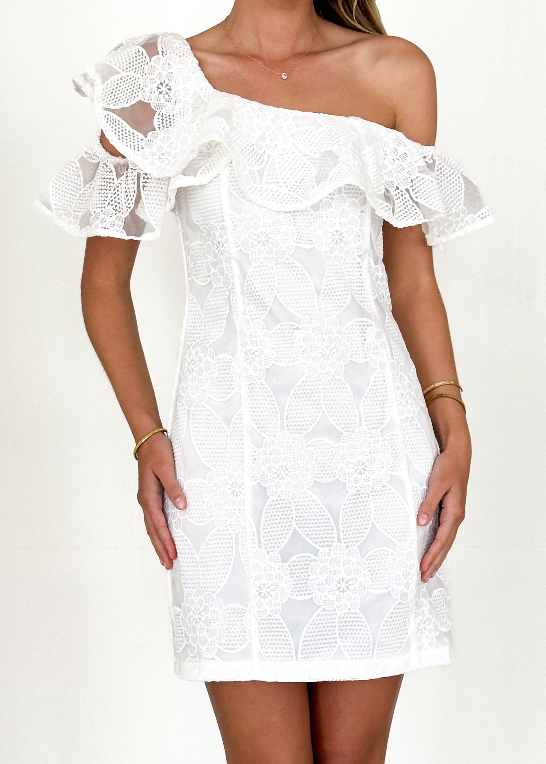 Clemince Dress - White Lace