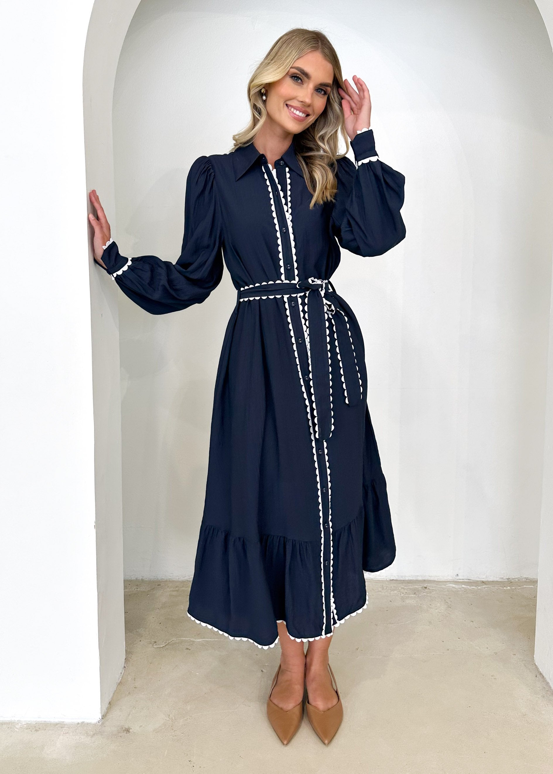 Cove Midi Dress - Navy