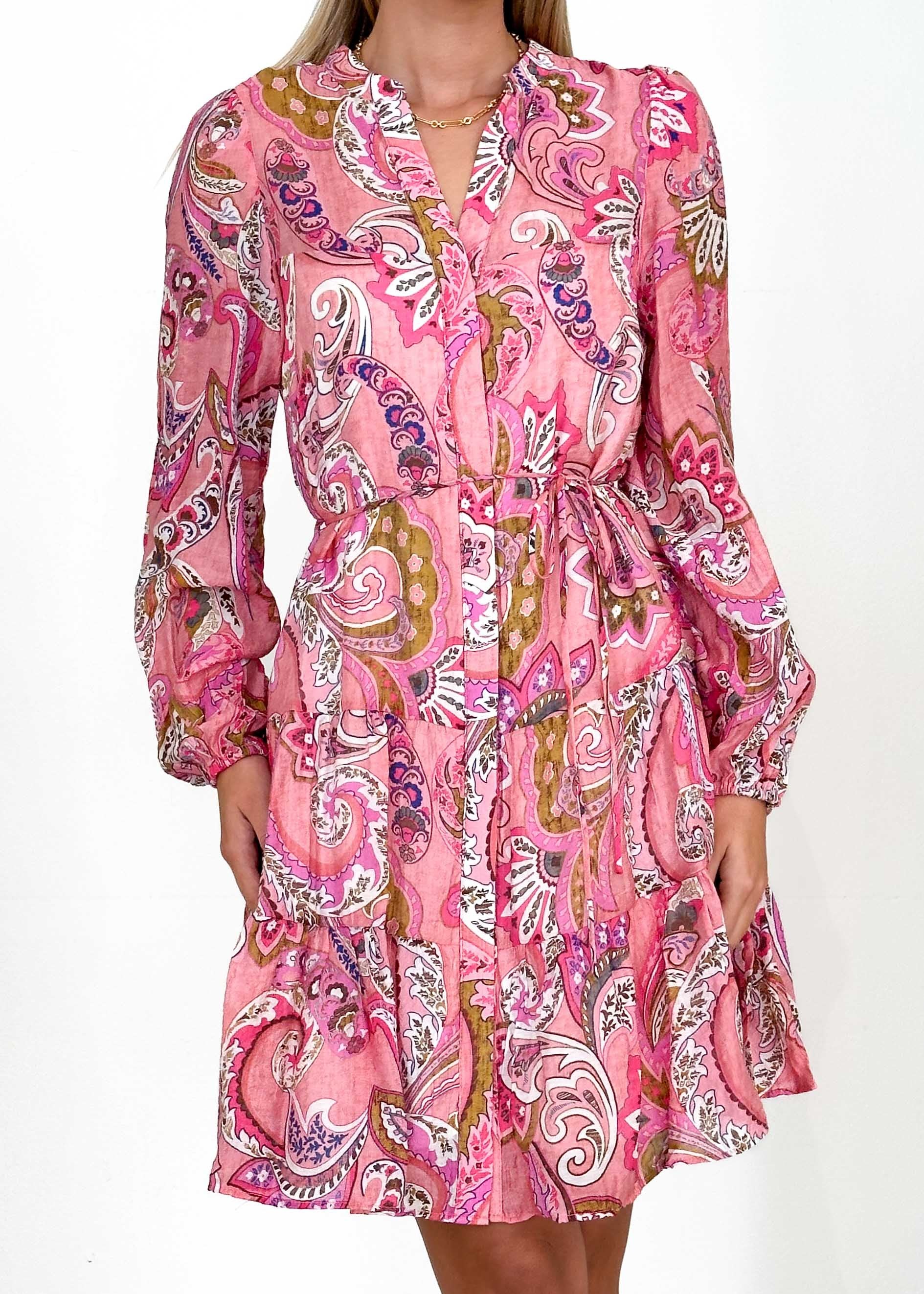 Awsonna Dress - Pink Paisley