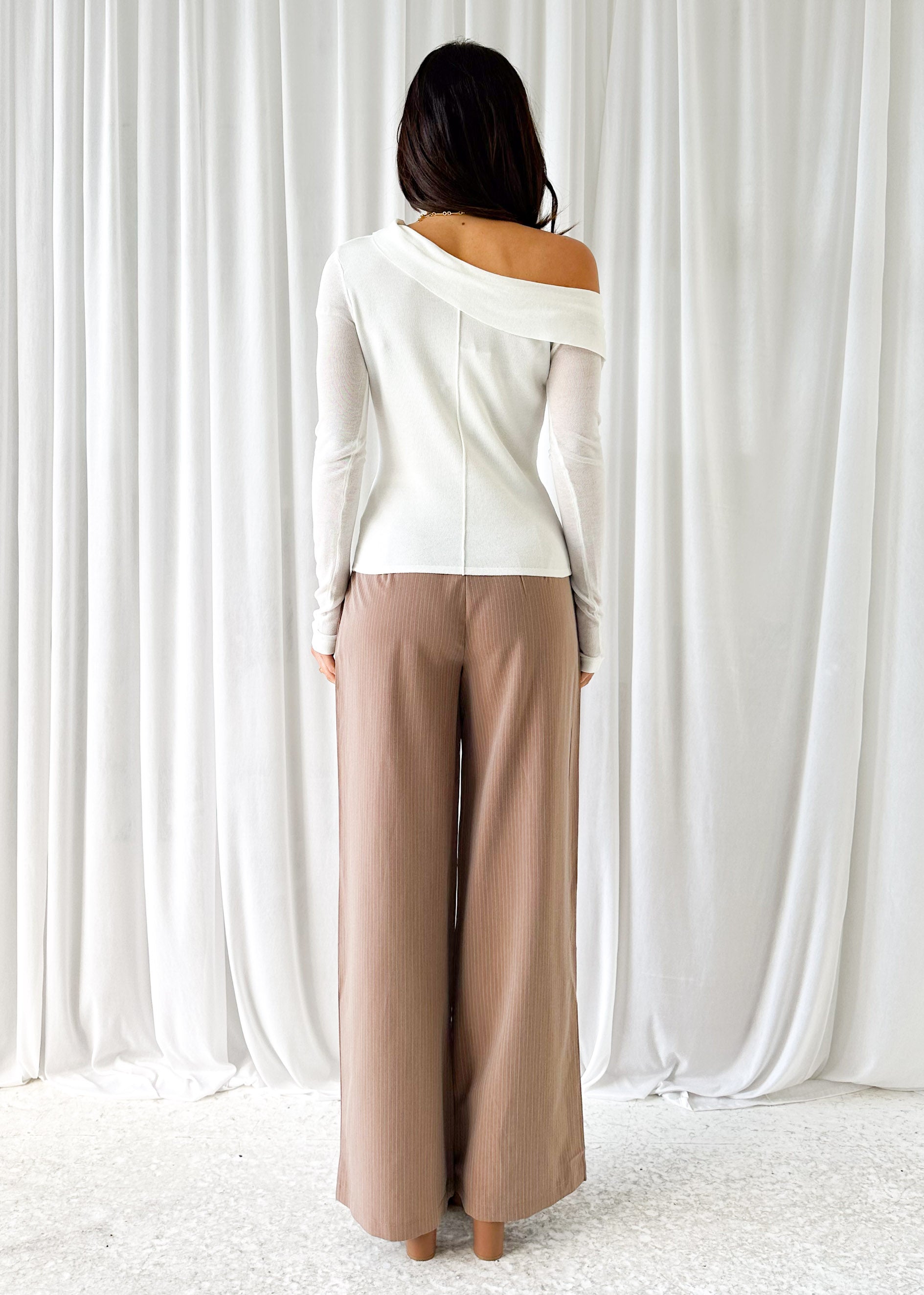 Sadra Pants - Brown Pinstripe