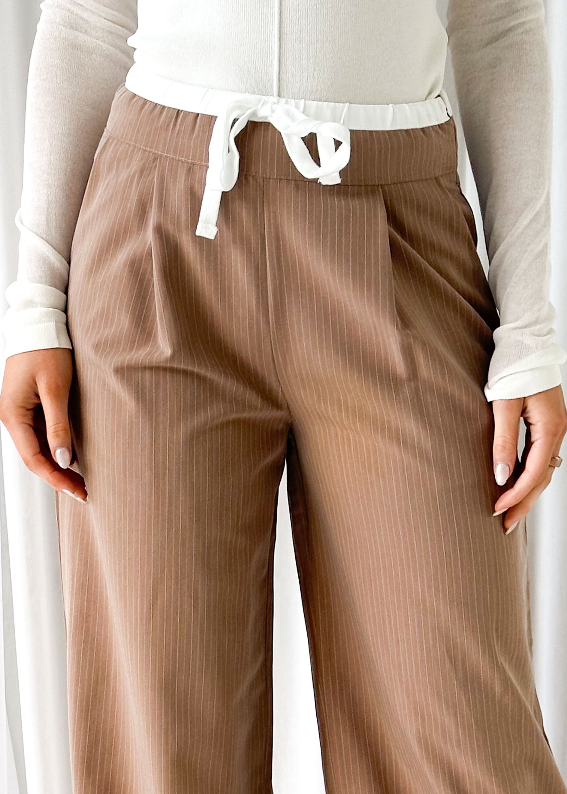 Sadra Pants - Brown Pinstripe