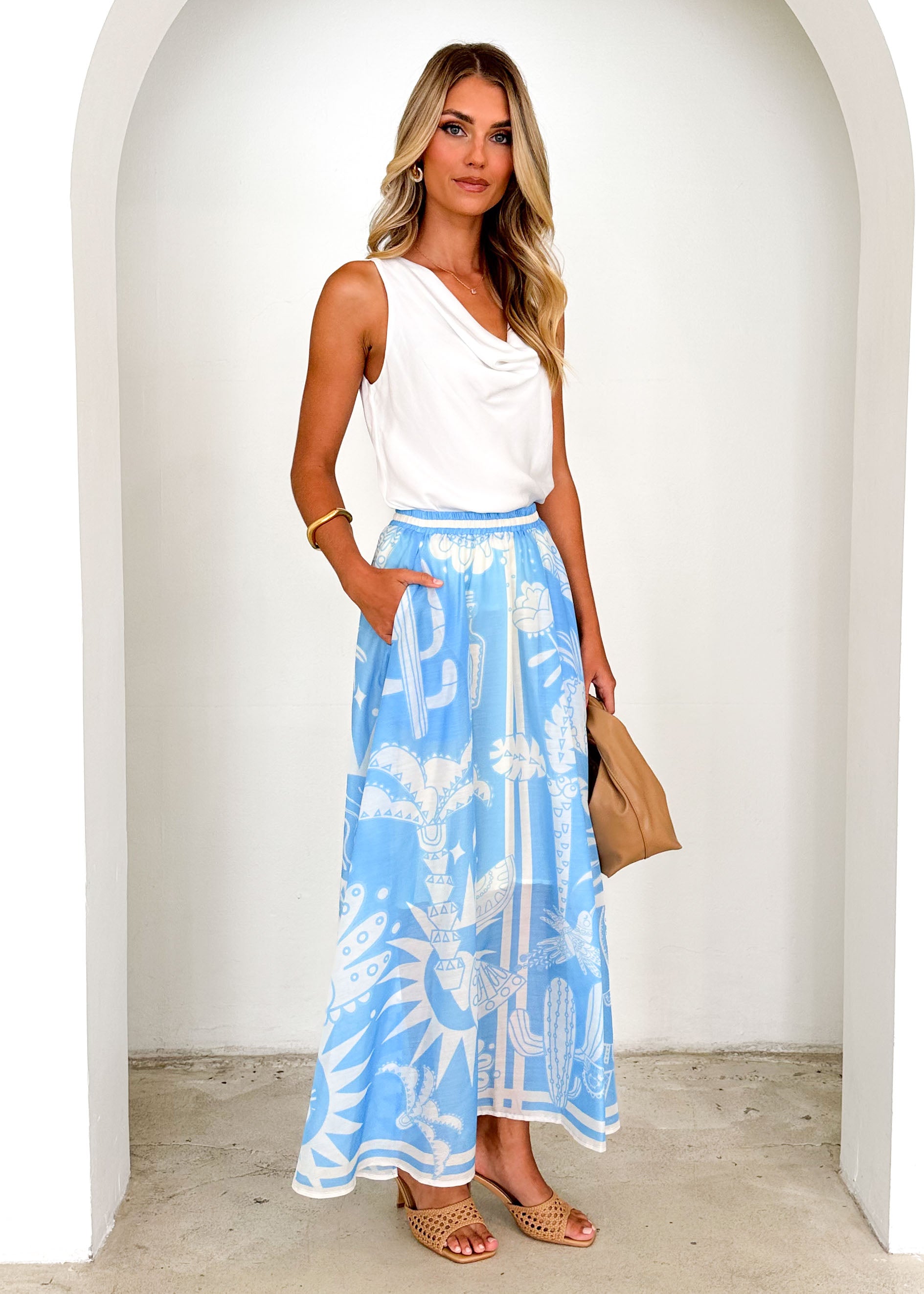 Keana Maxi Skirt - Blue Cabos