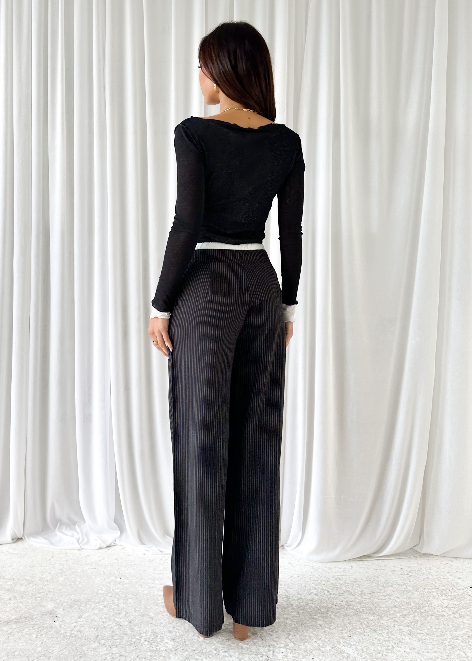 Sadra Pants - Black Pinstripe