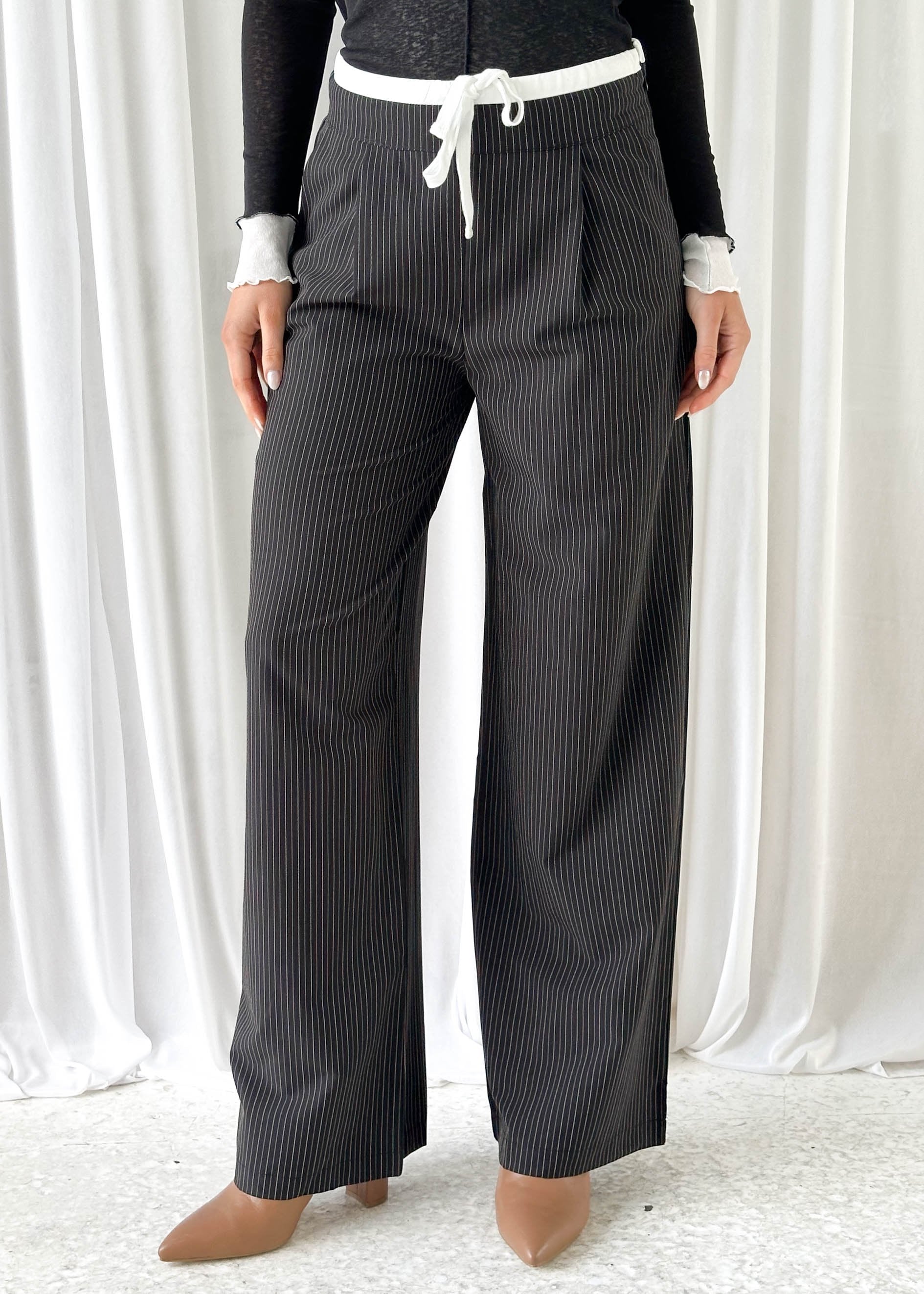 Sadra Pants - Black Pinstripe