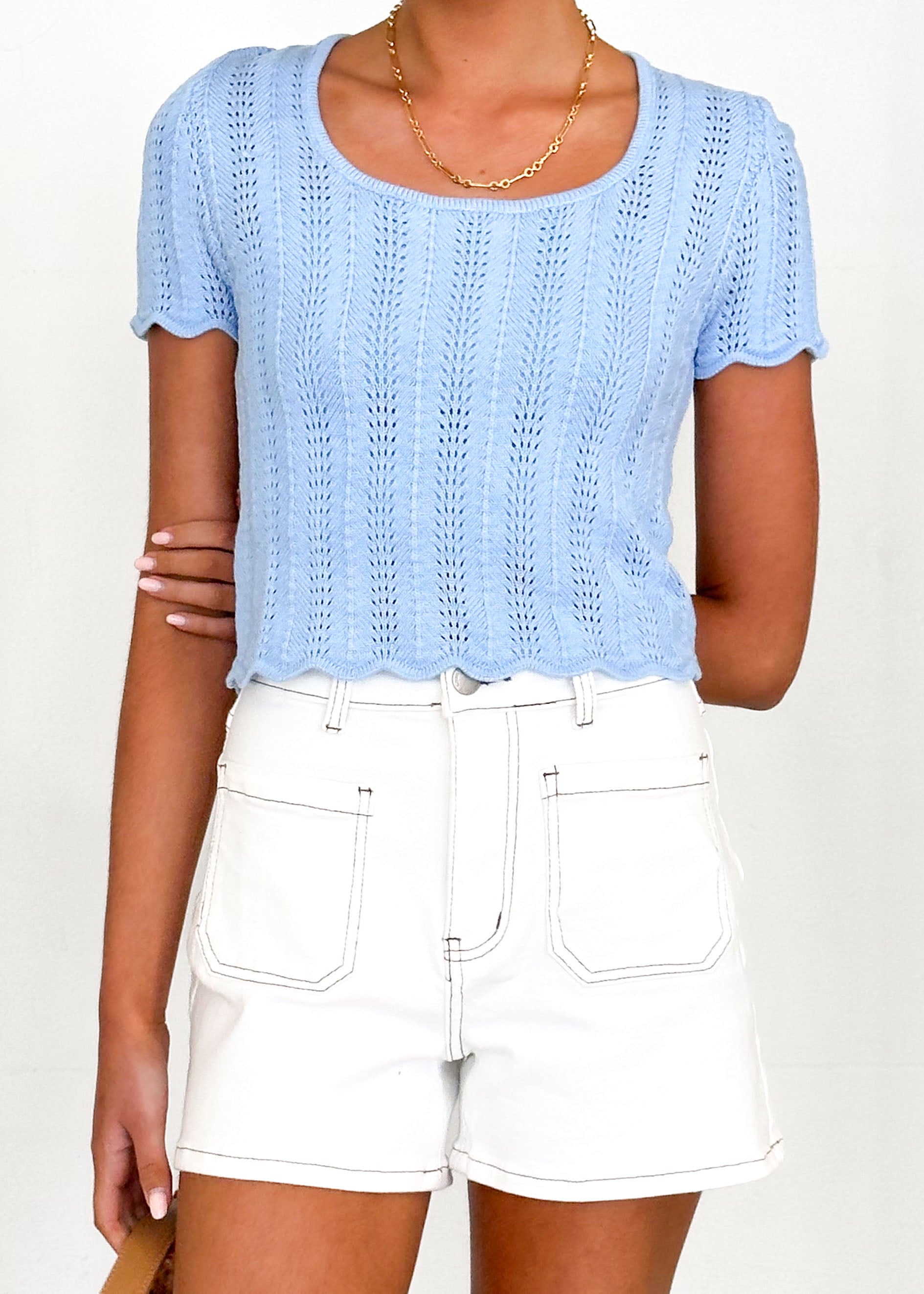 Araceli Knit Top - Blue