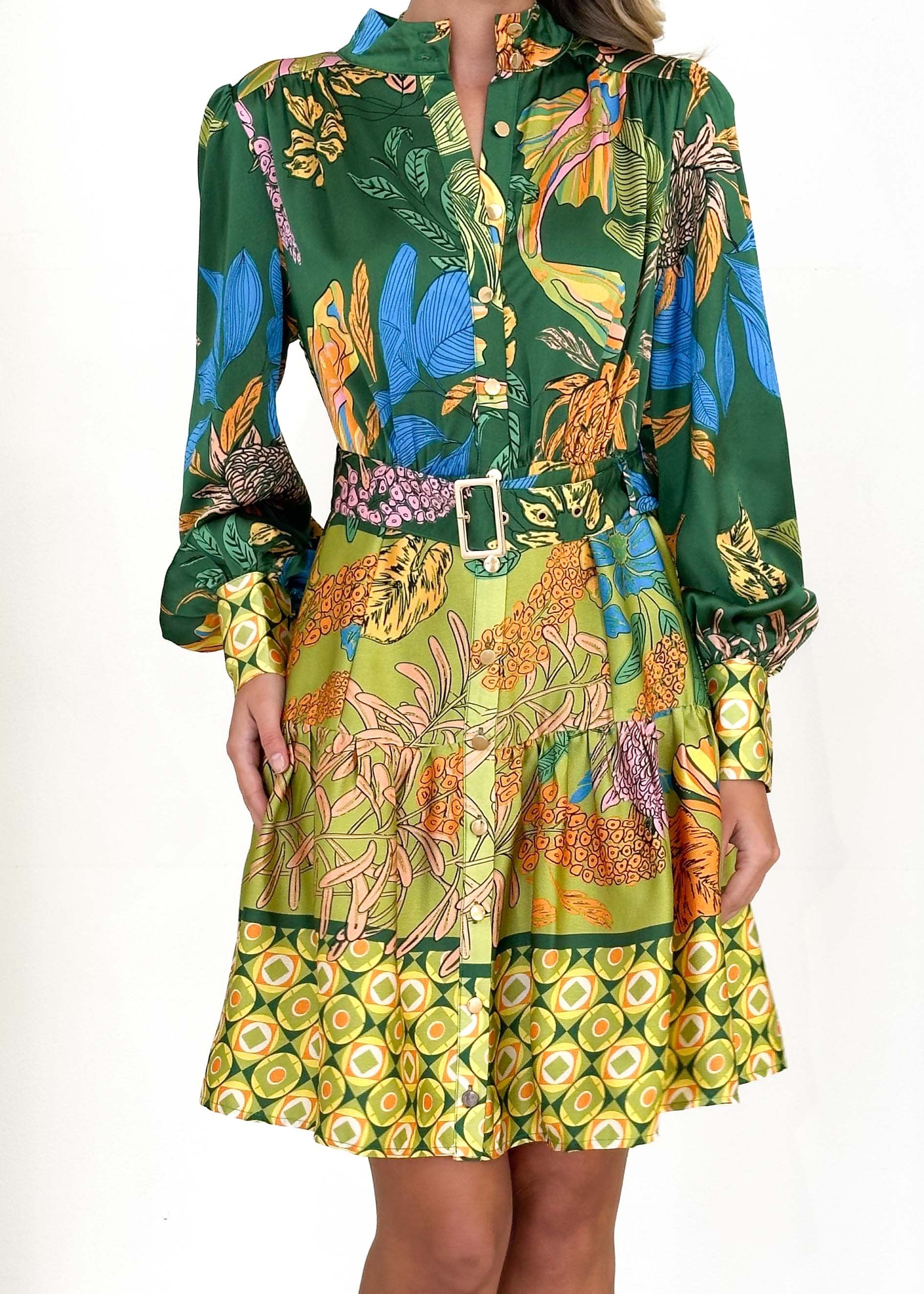 Dakroe Dress - Green Banksia