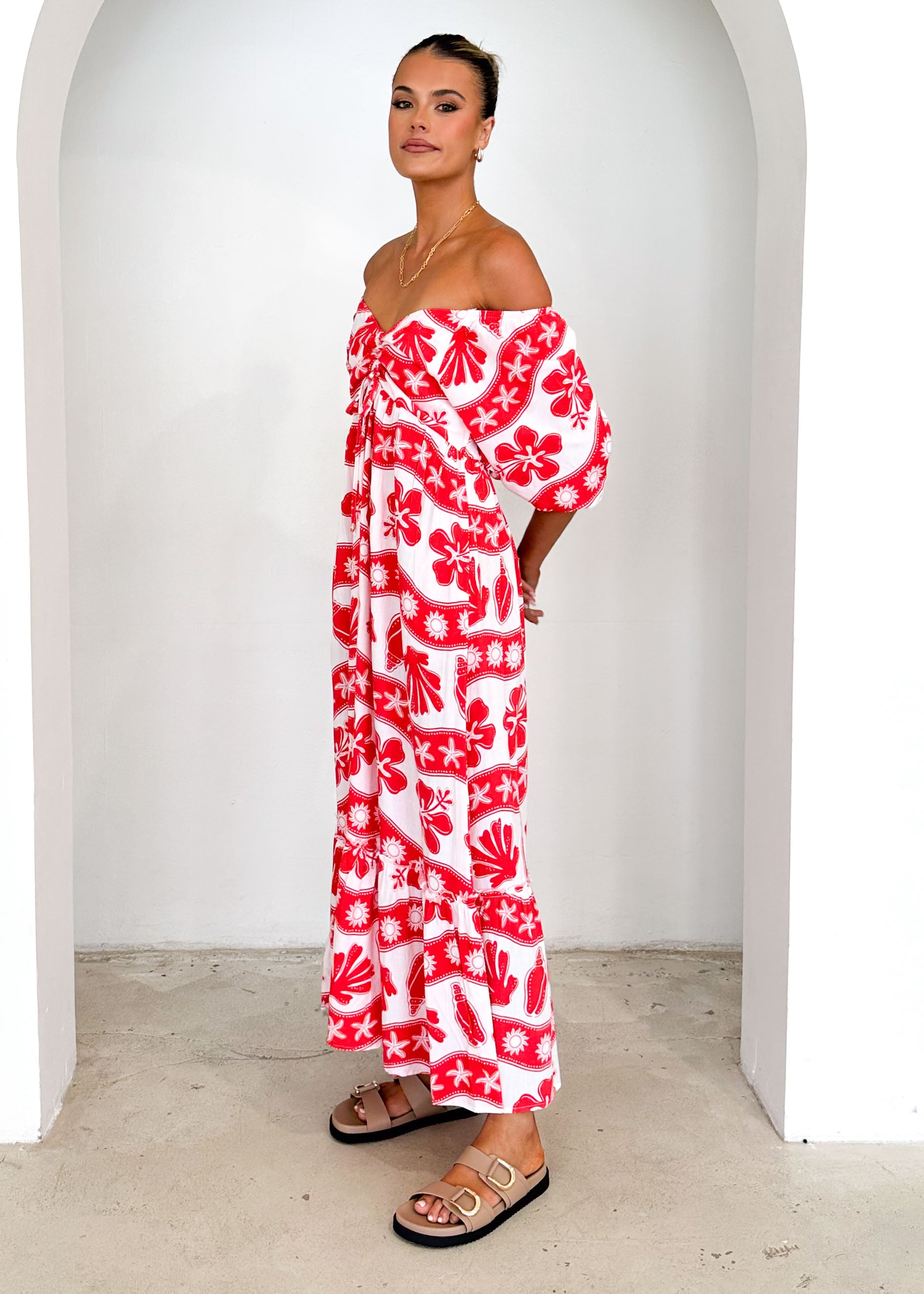 Franklin Maxi Dress - Red Kaida