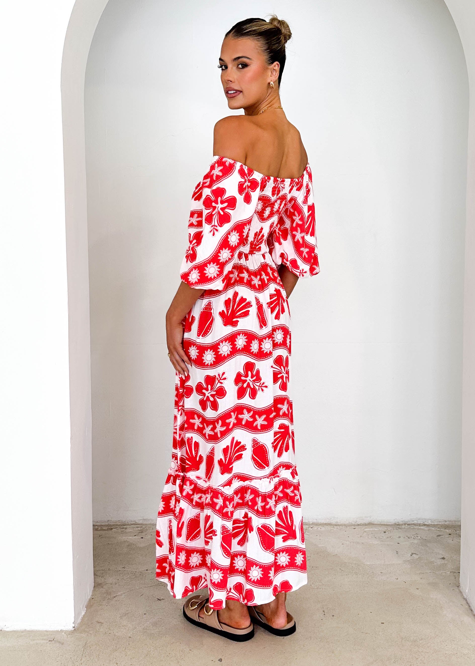 Franklin Maxi Dress - Red Kaida