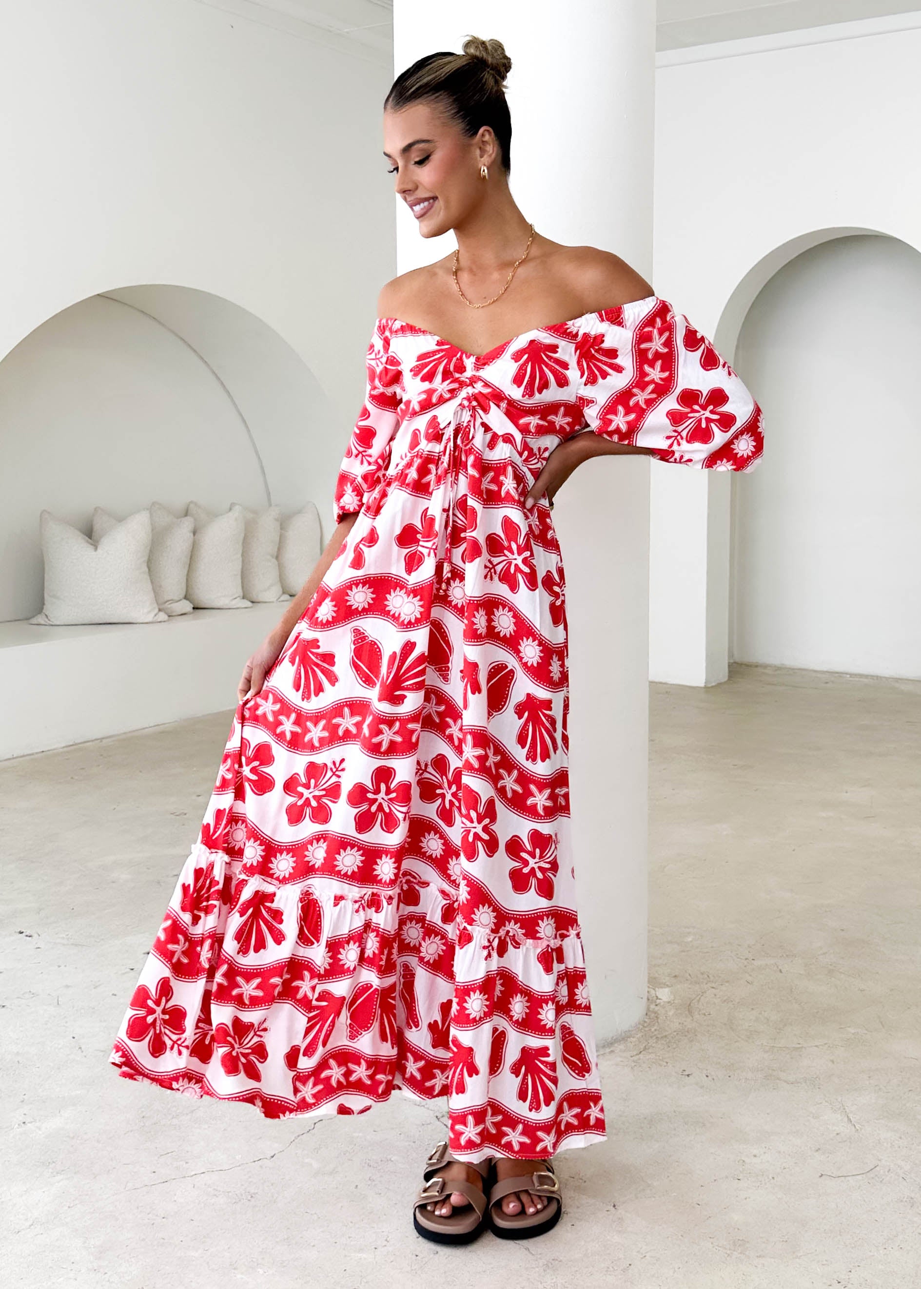 Franklin Maxi Dress - Red Kaida