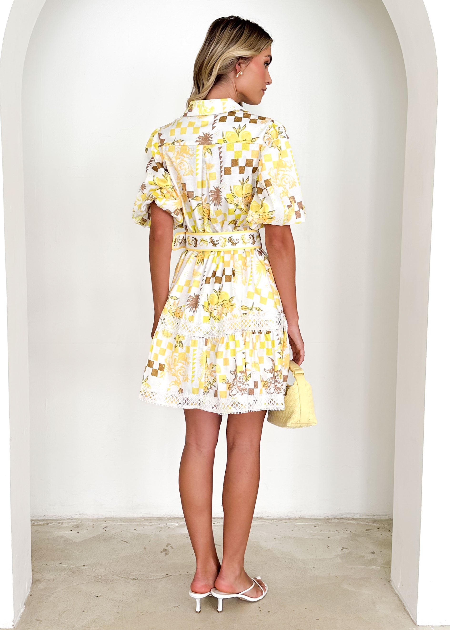 Trinity Dress - Lemon Abstract