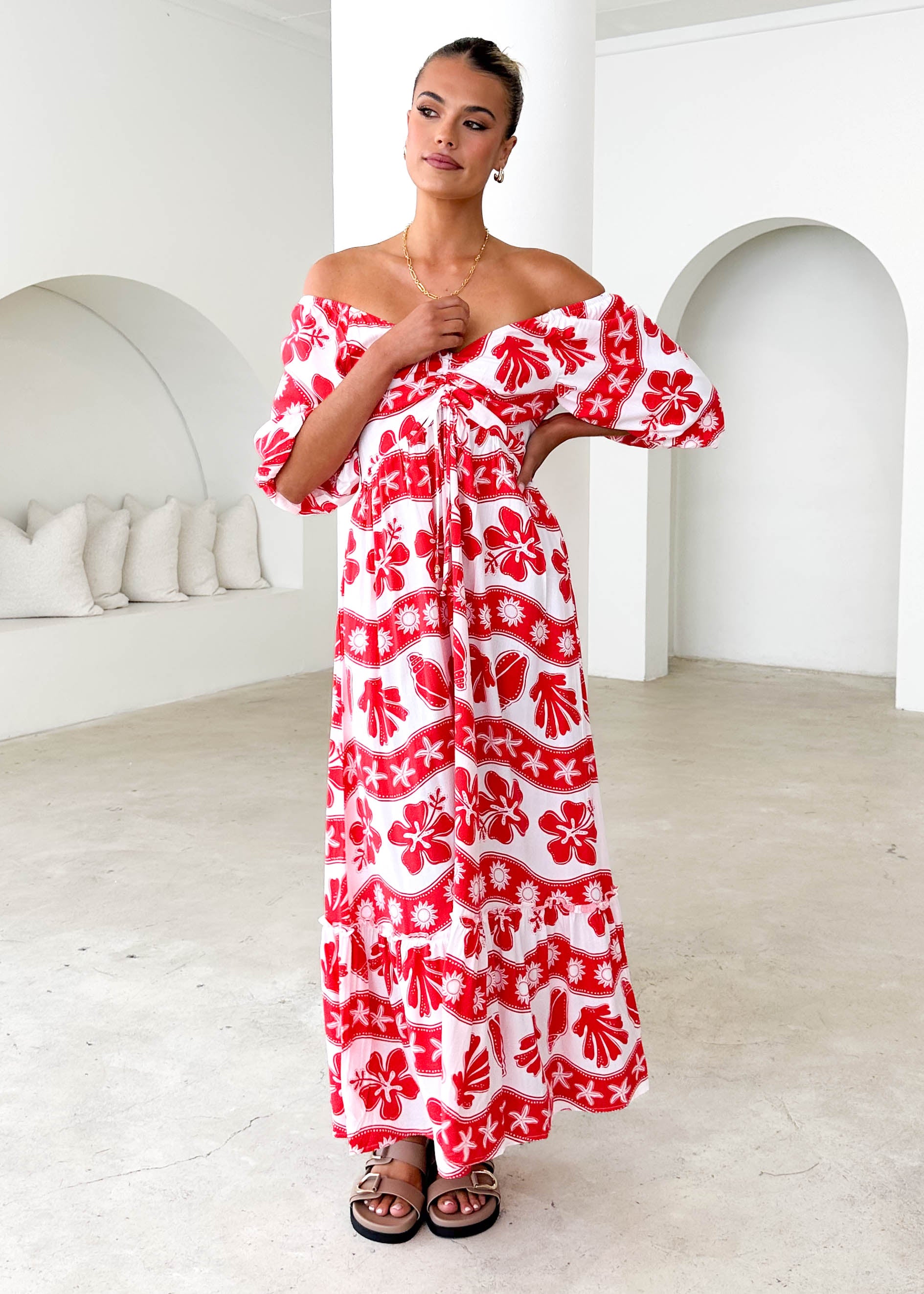 Franklin Maxi Dress - Red Kaida