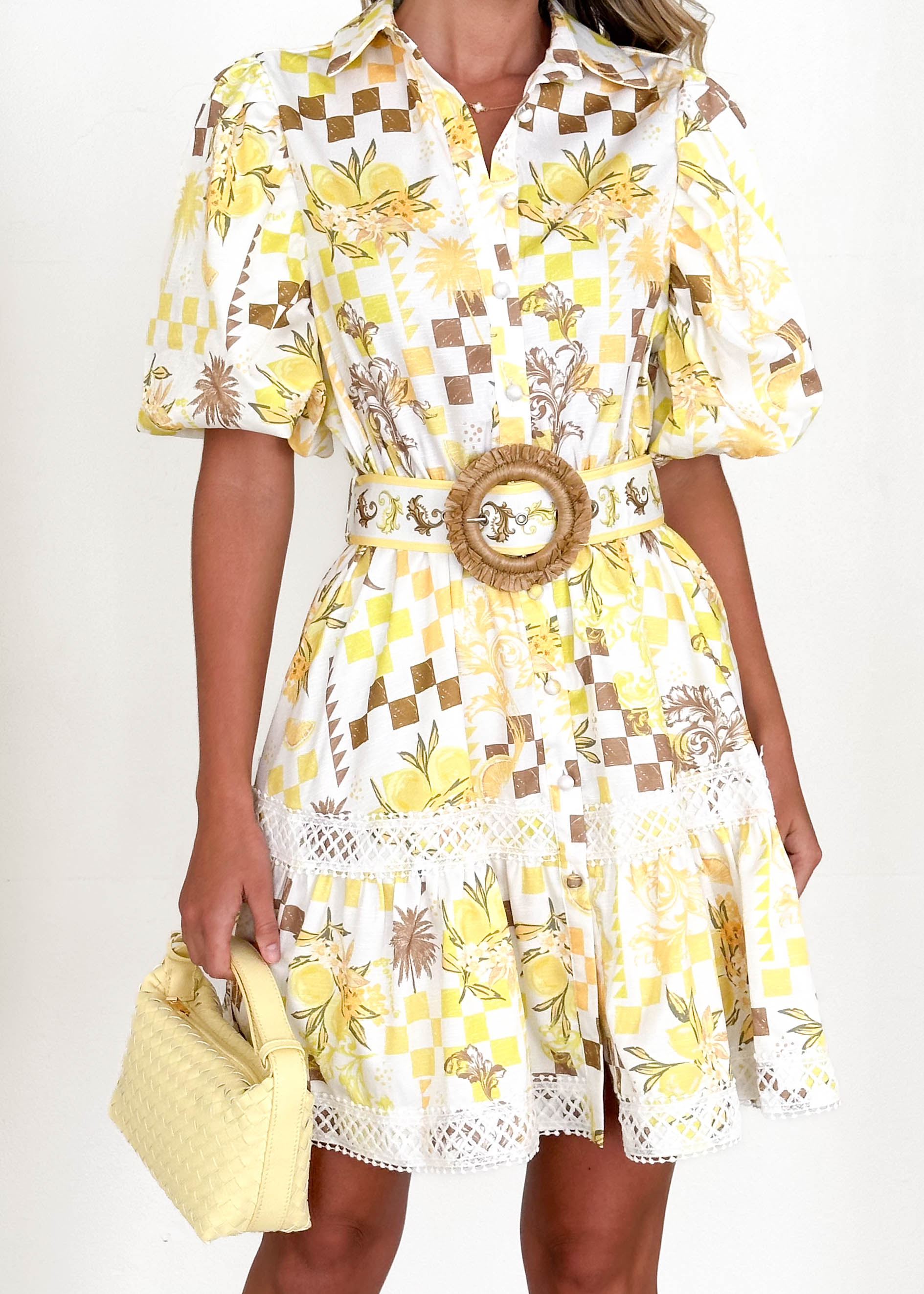 Trinity Dress - Lemon Abstract