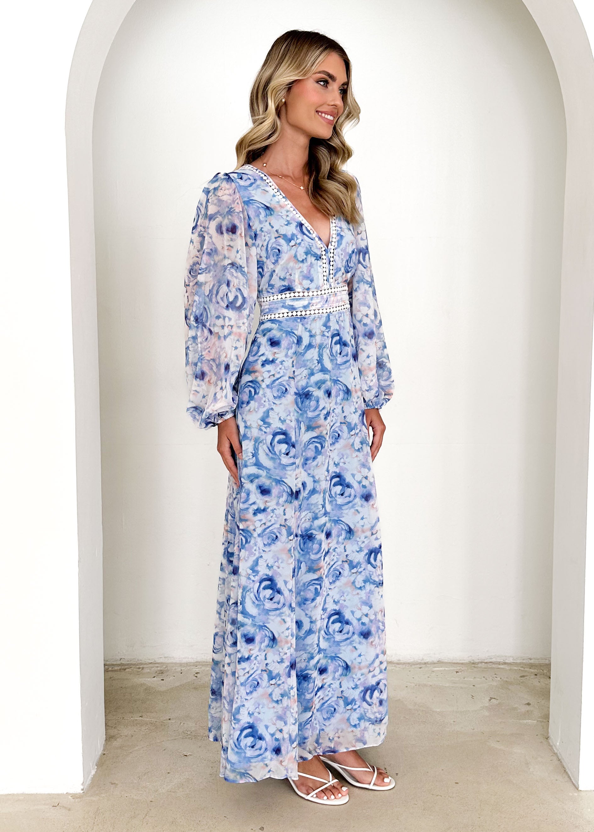 Fontana Midi Dress - Peony Blue