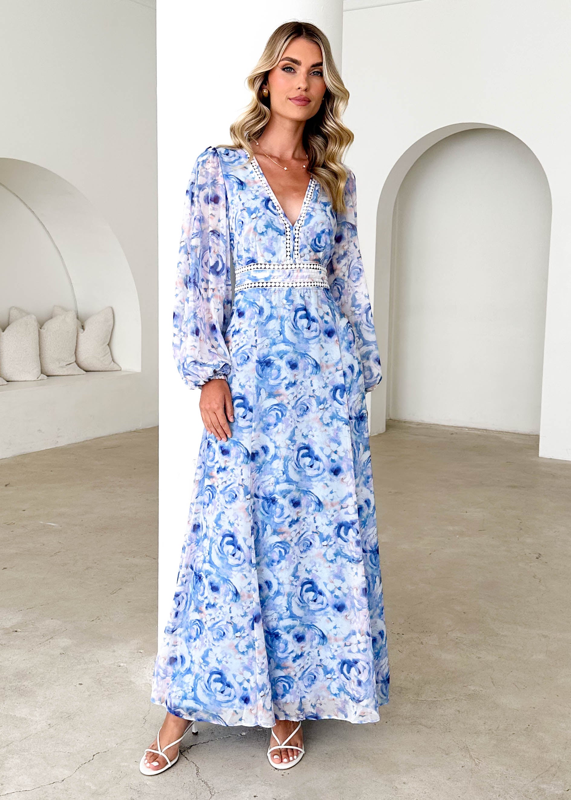 Fontana Midi Dress - Peony Blue