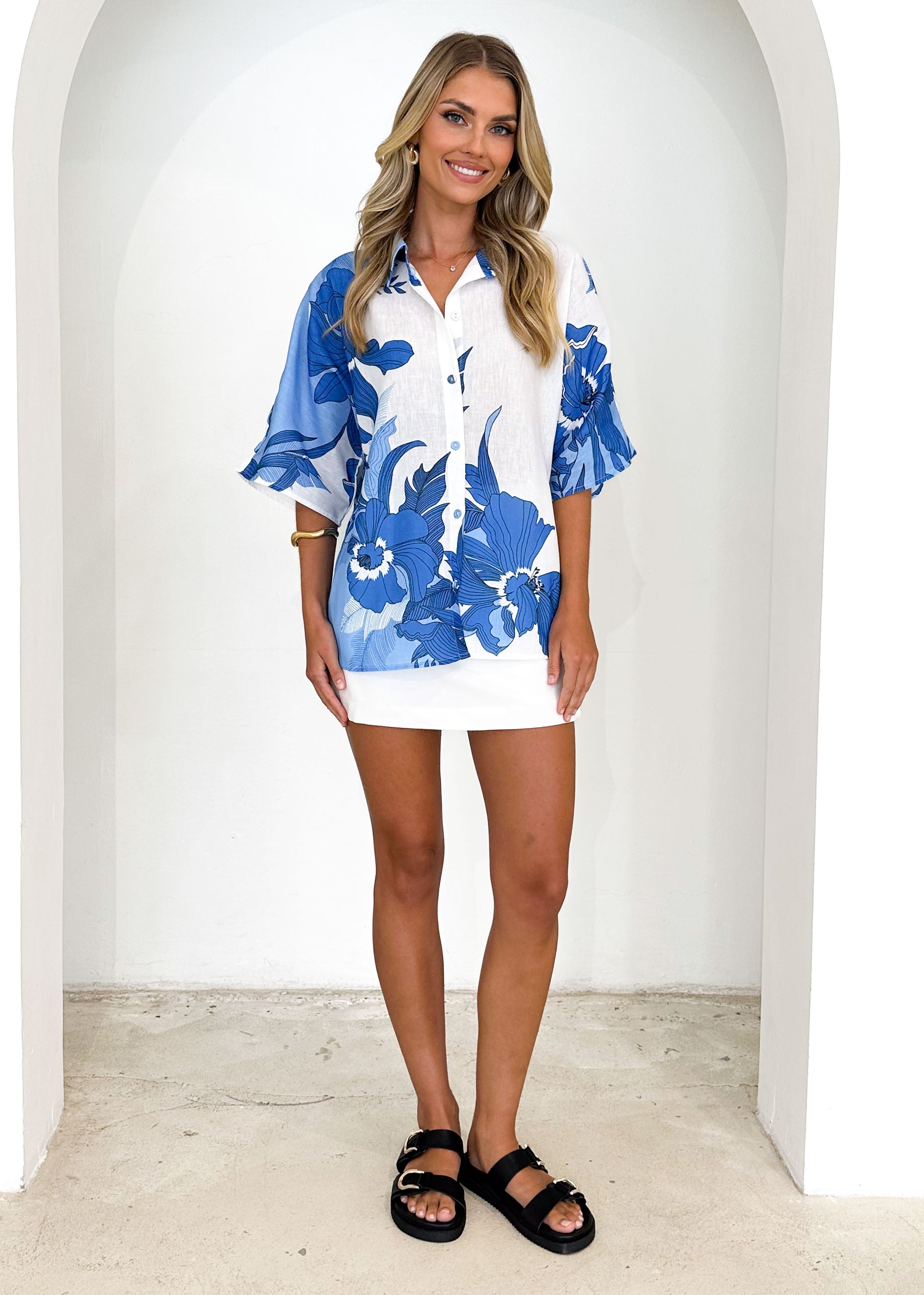 Ava Shirt - Blue Floral