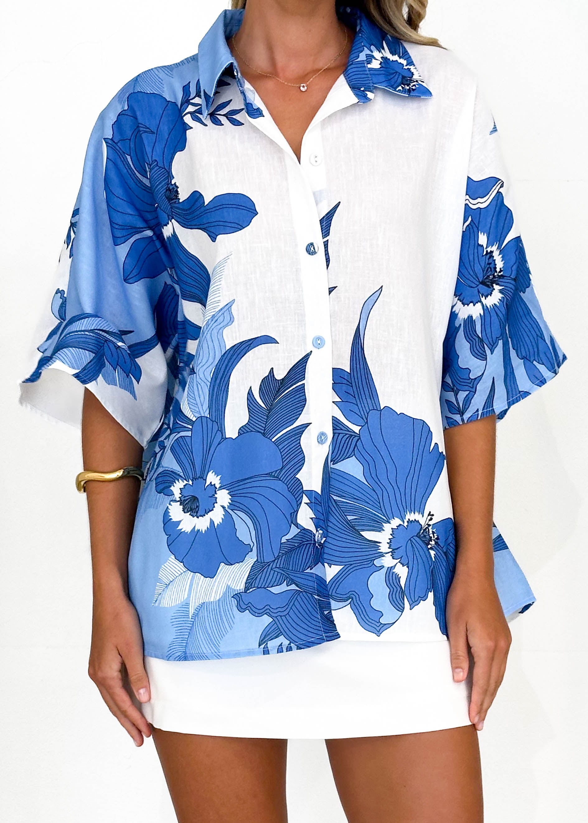 Ava Shirt - Blue Floral